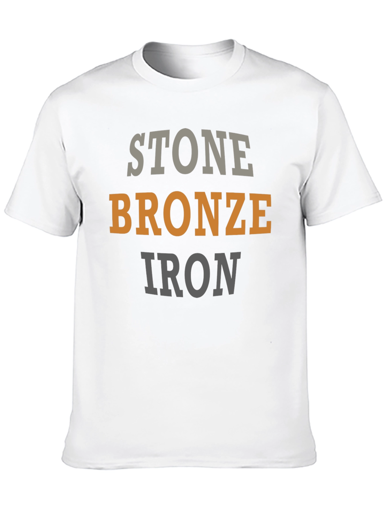 Stone Bronze Iron T-Shirt - Black Graphic Tee