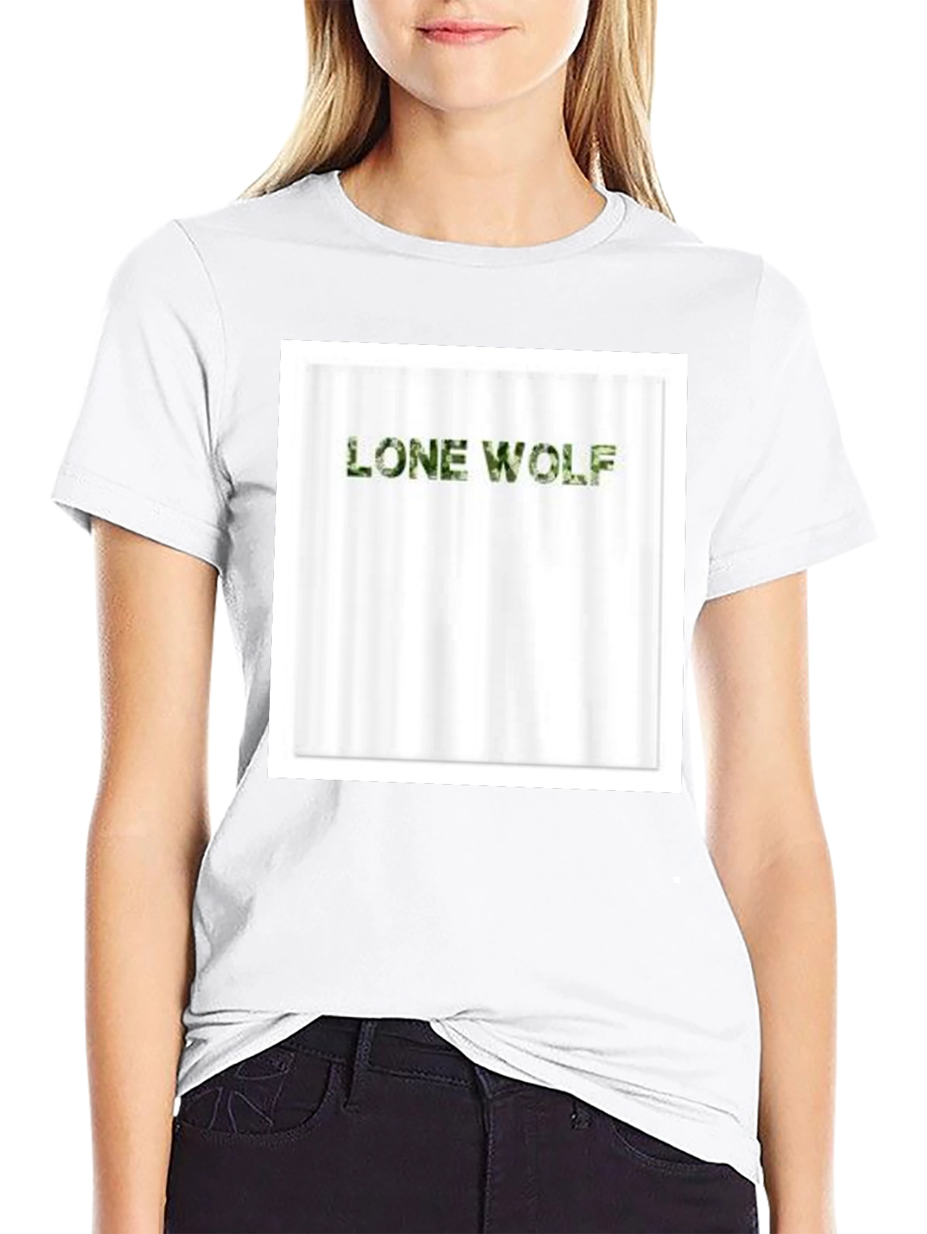 Lone Wolf Camo Tee - Mens Black T-Shirt