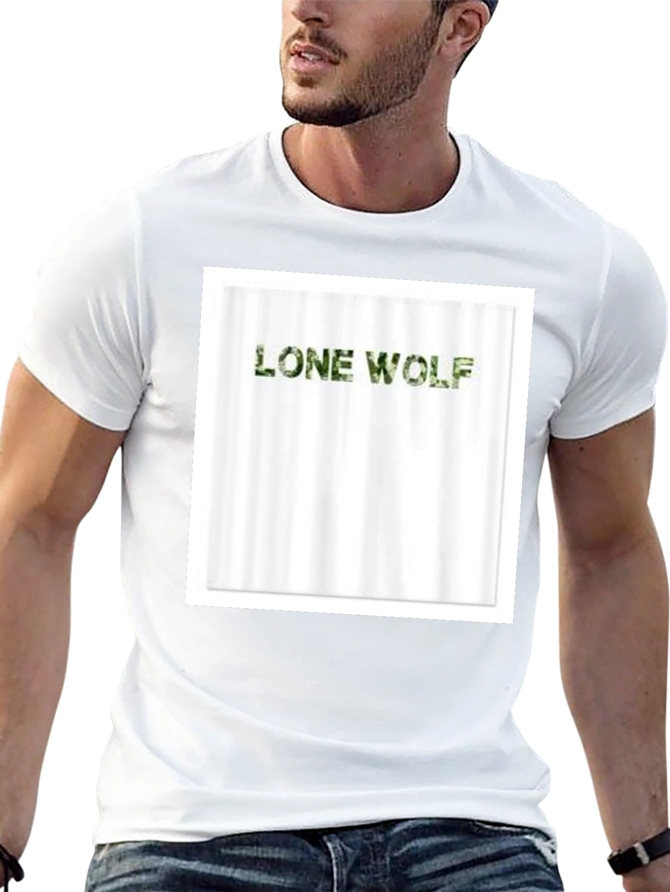 Lone Wolf Camo Tee - Mens Black T-Shirt