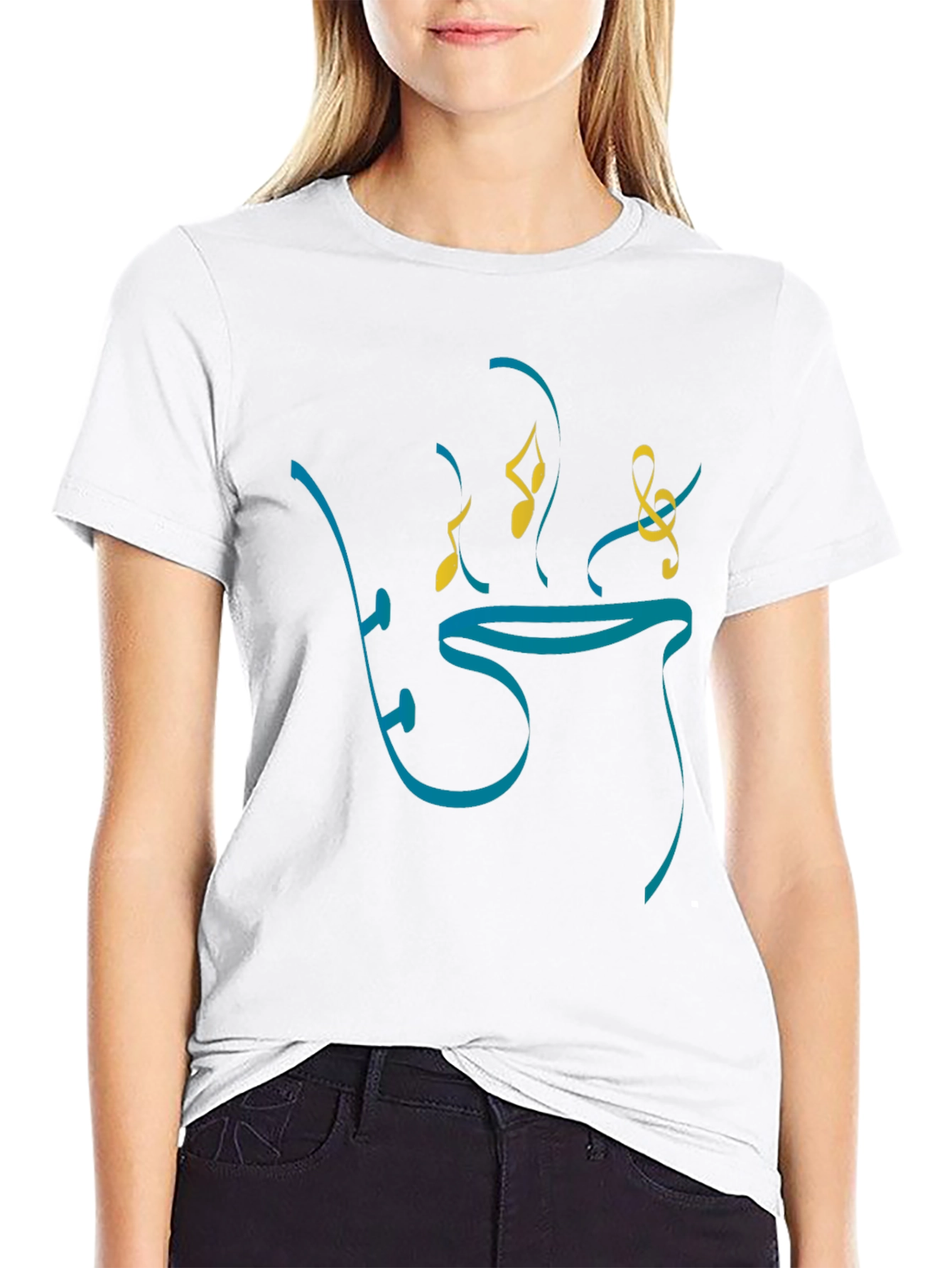 Stylish Music Motif T-Shirt