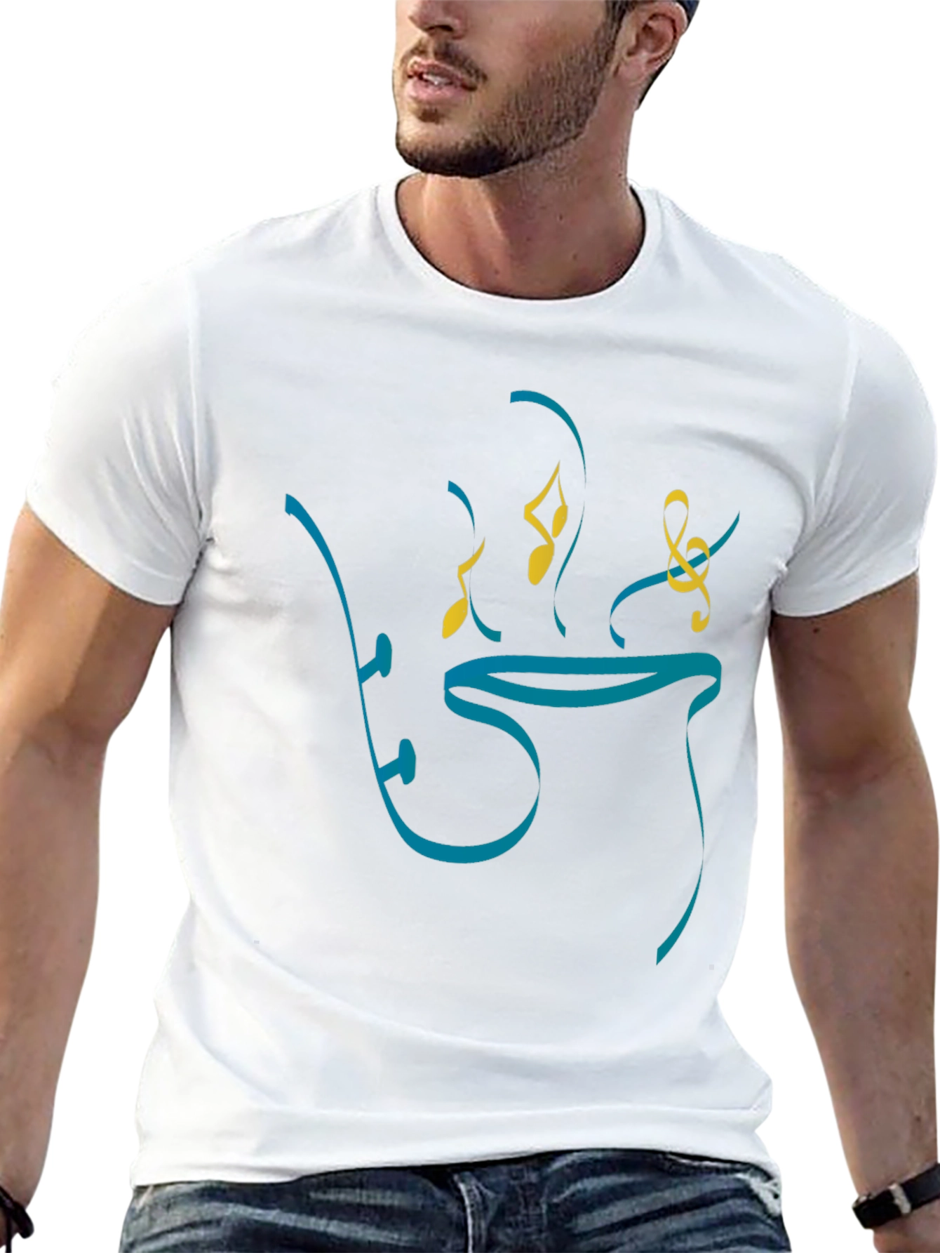 Stylish Music Motif T-Shirt