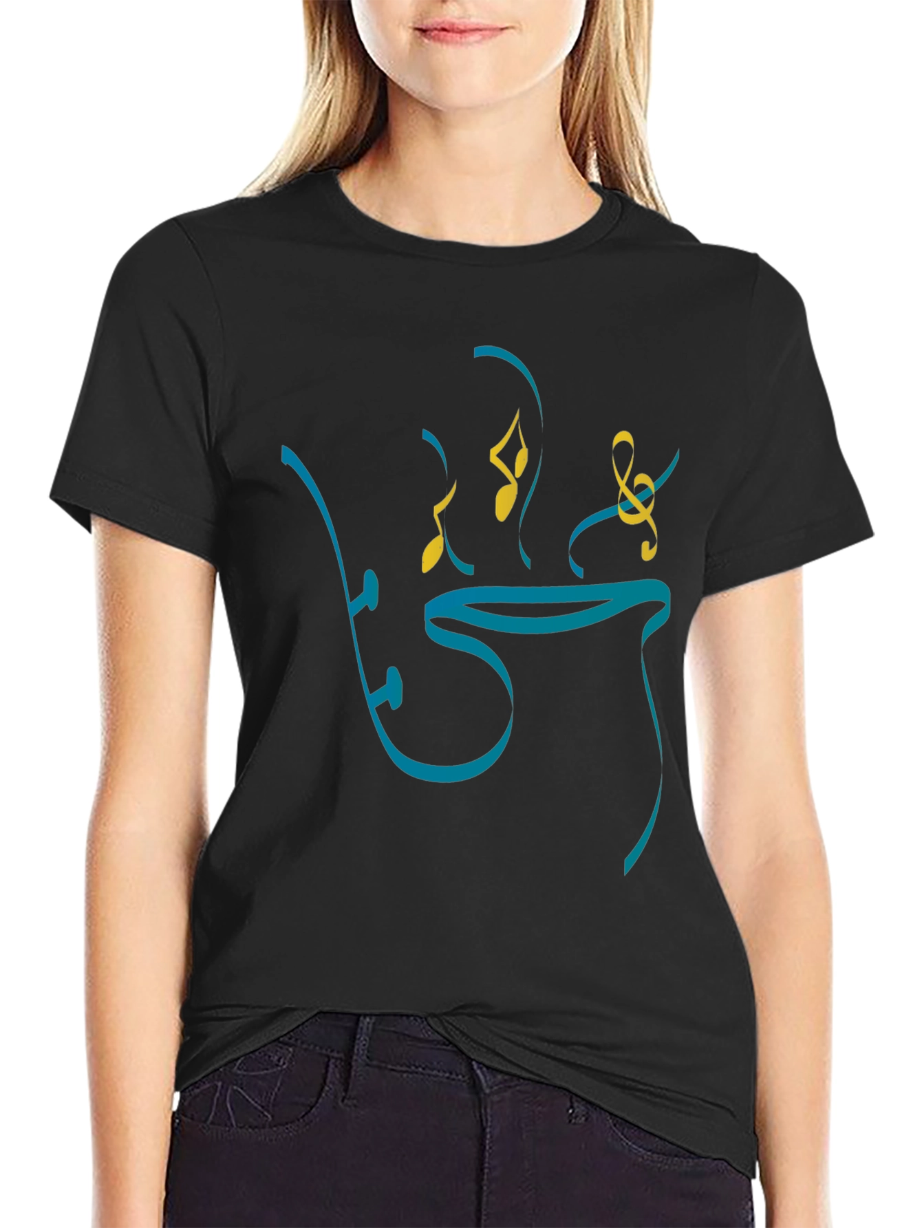 Stylish Music Motif T-Shirt