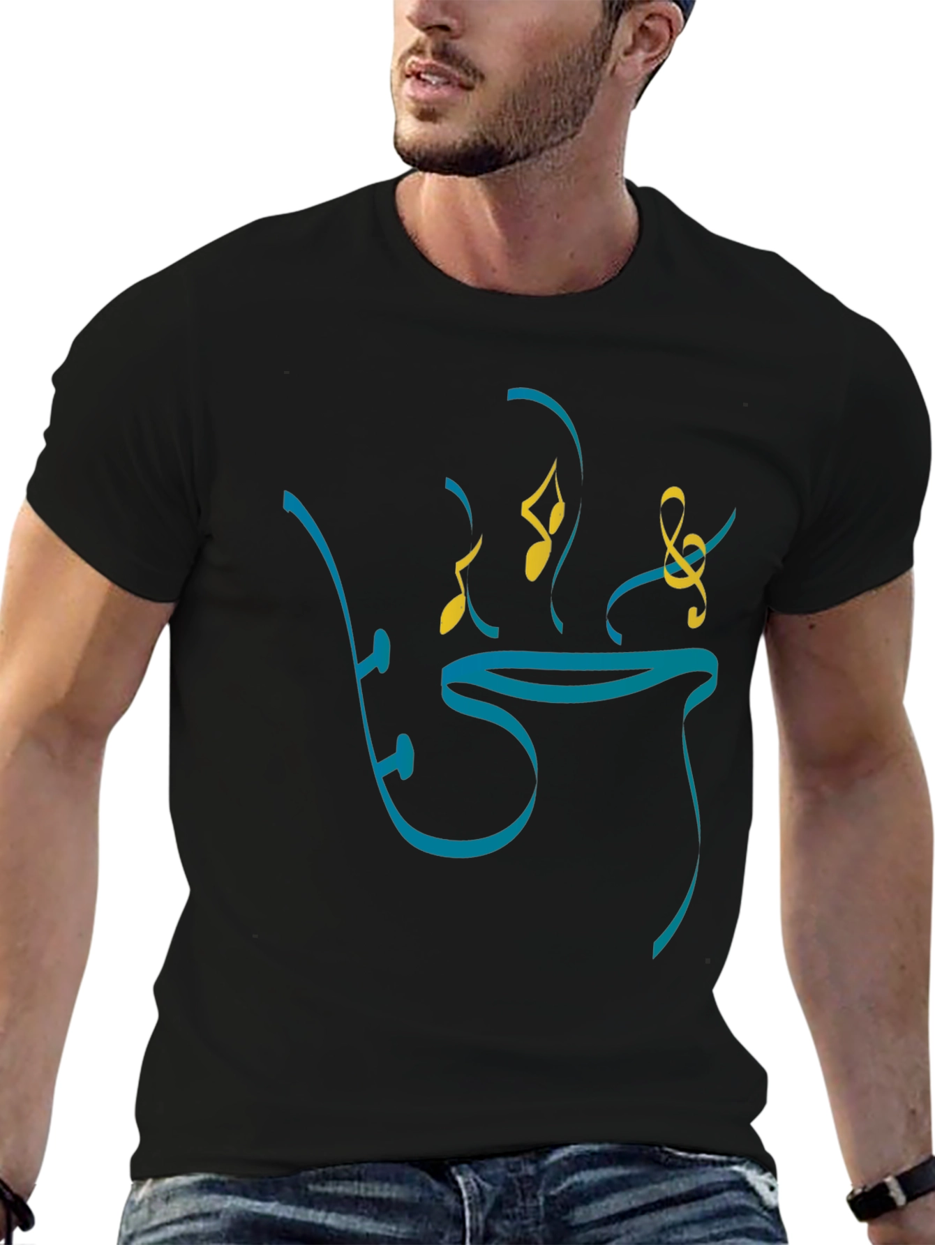 Stylish Music Motif T-Shirt