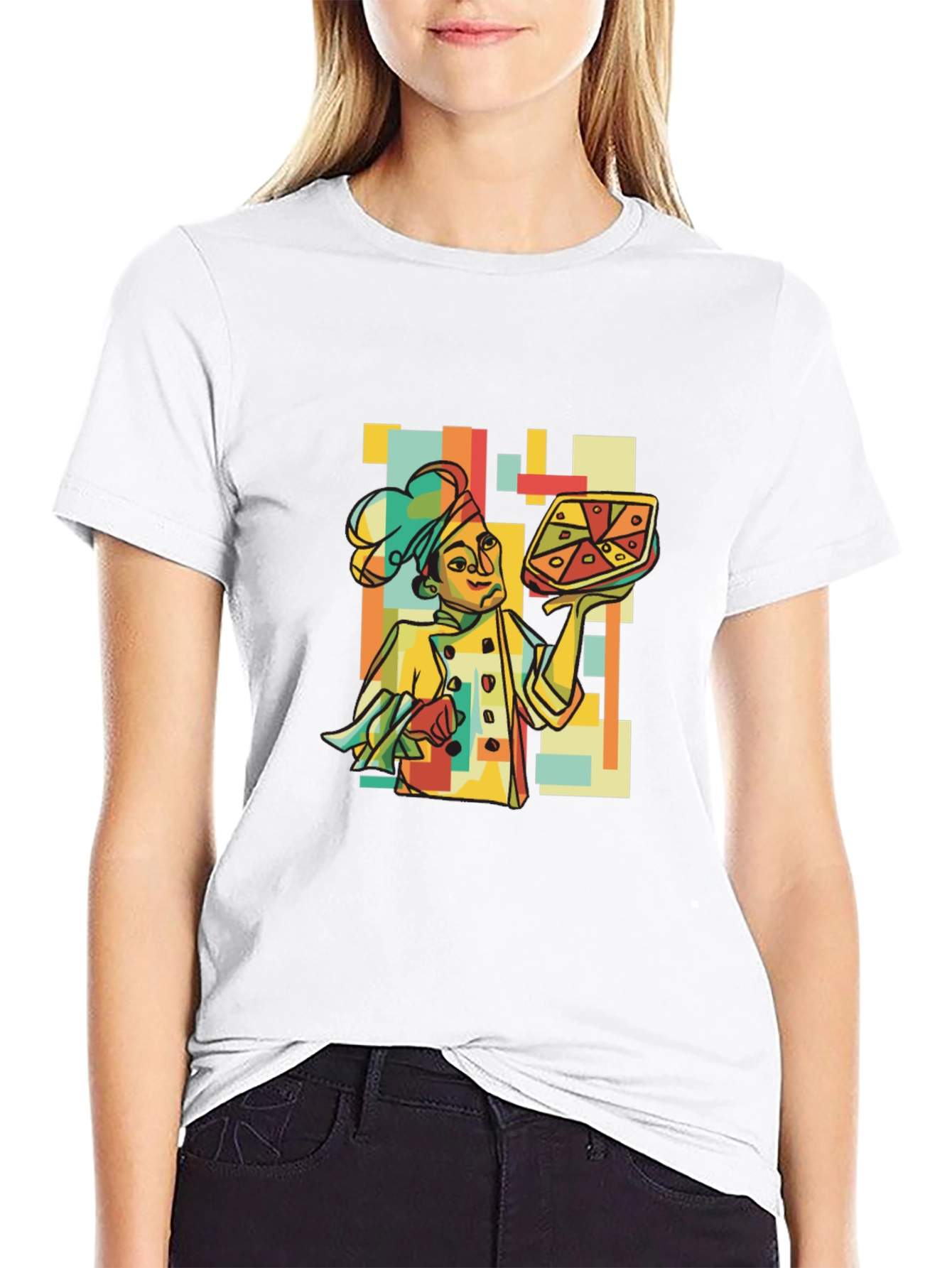 Retro Chef Pizza Graphic T-Shirt