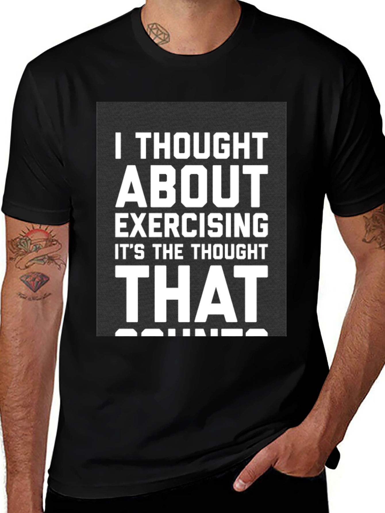 Exercising Thought T-Shirt Funny Gym Tee