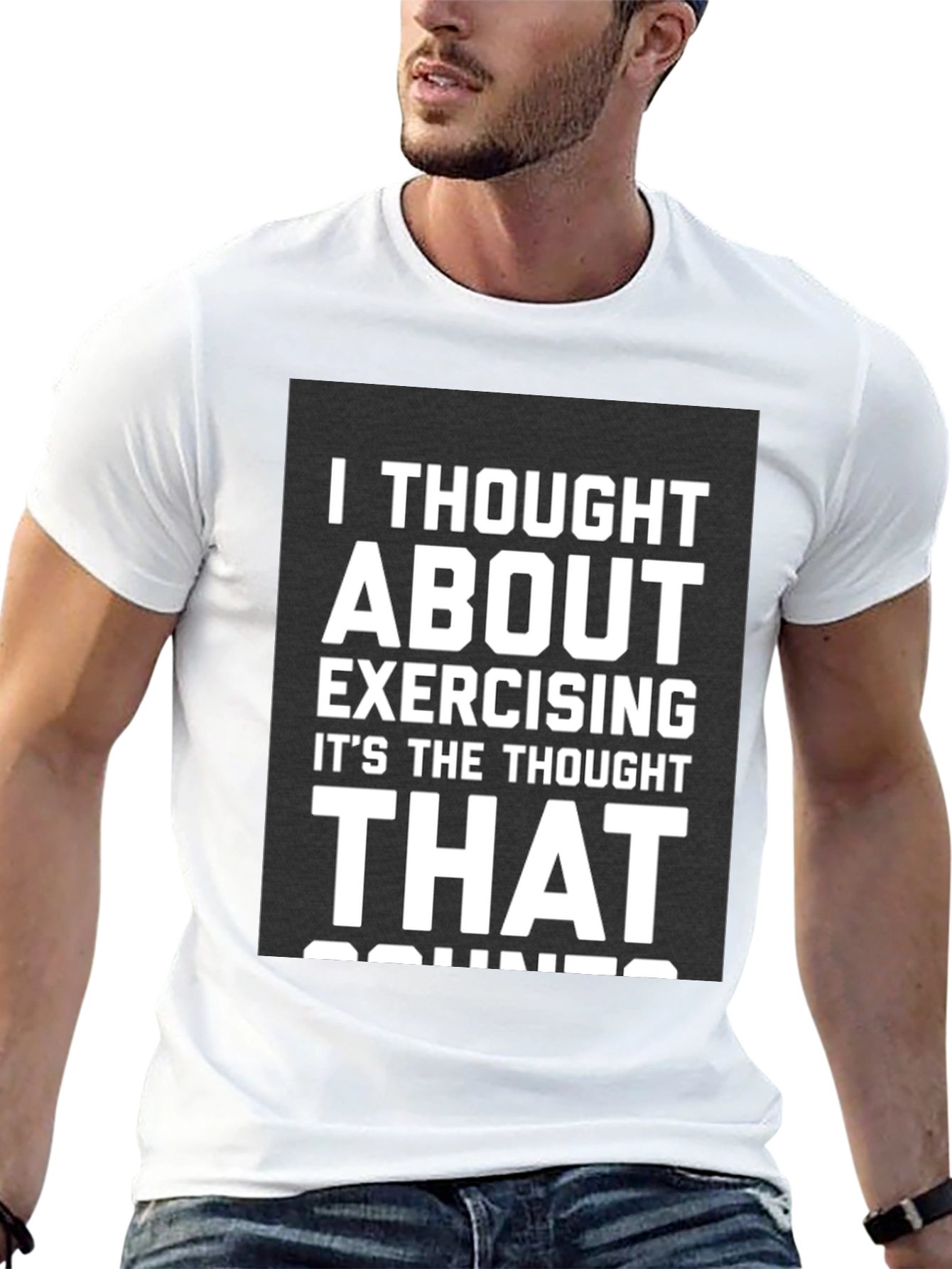 Exercising Thought T-Shirt Funny Gym Tee
