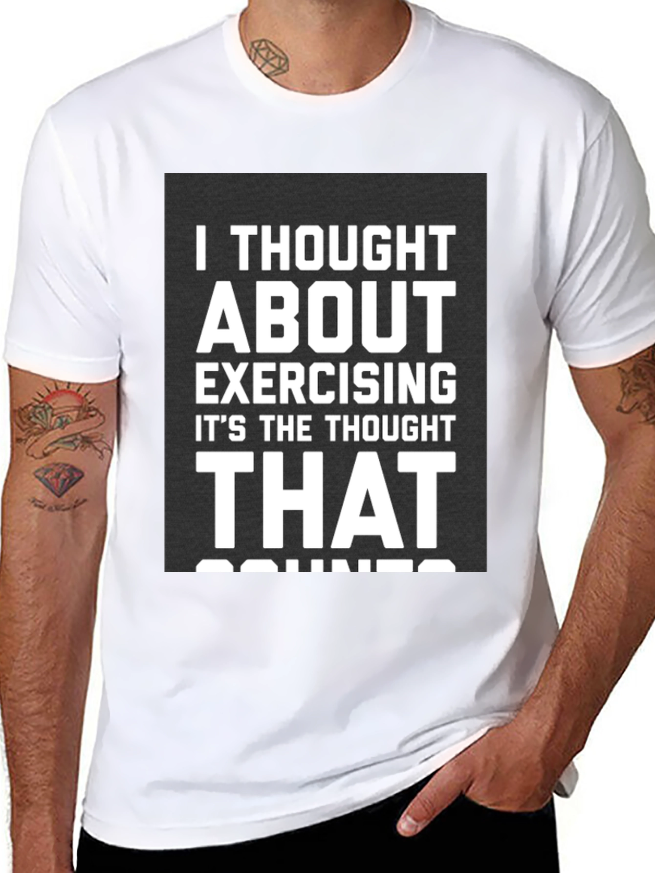 Exercising Thought T-Shirt Funny Gym Tee
