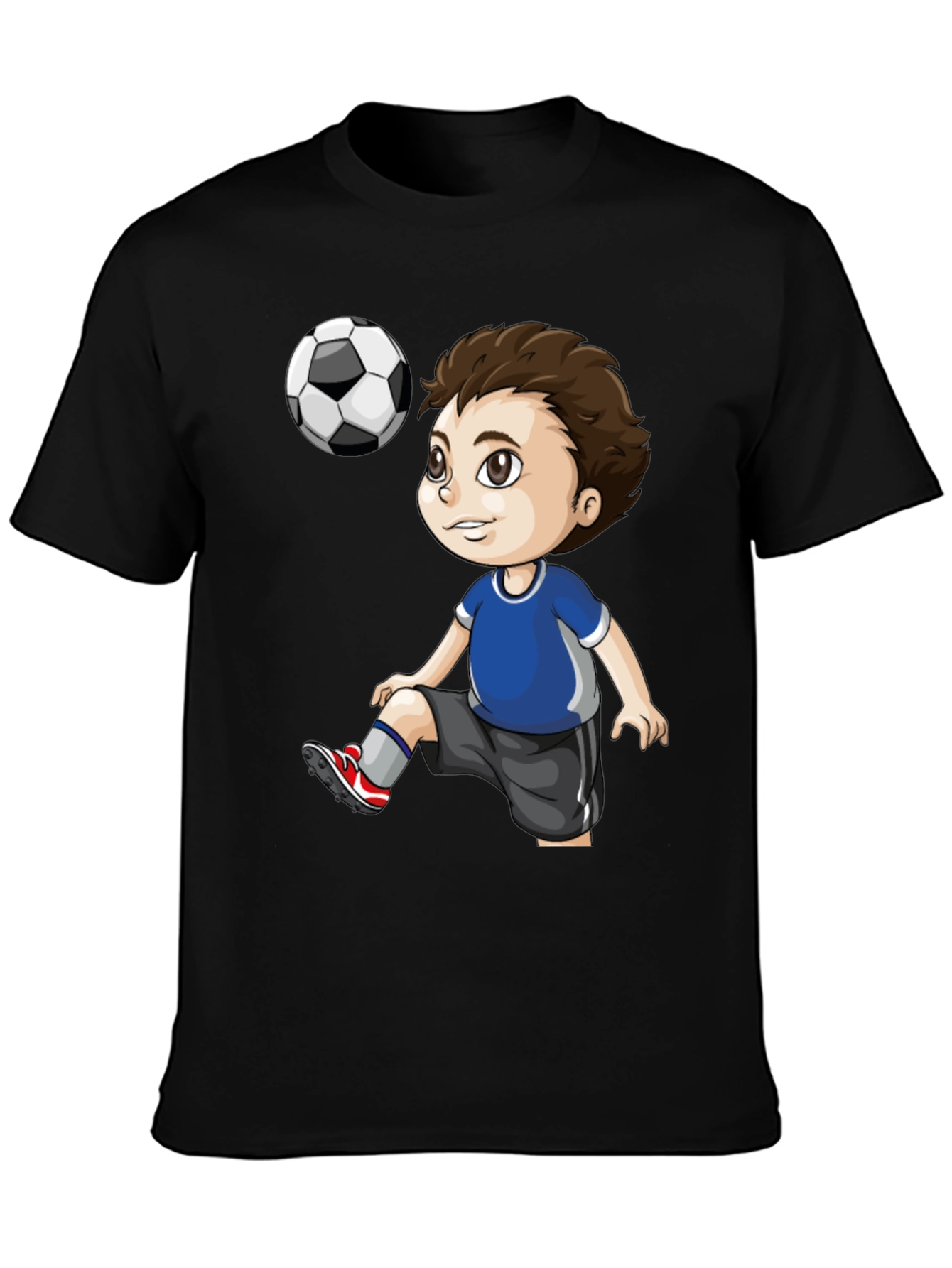 Soccer Kid Graphic T-Shirt - Black Cotton Tee