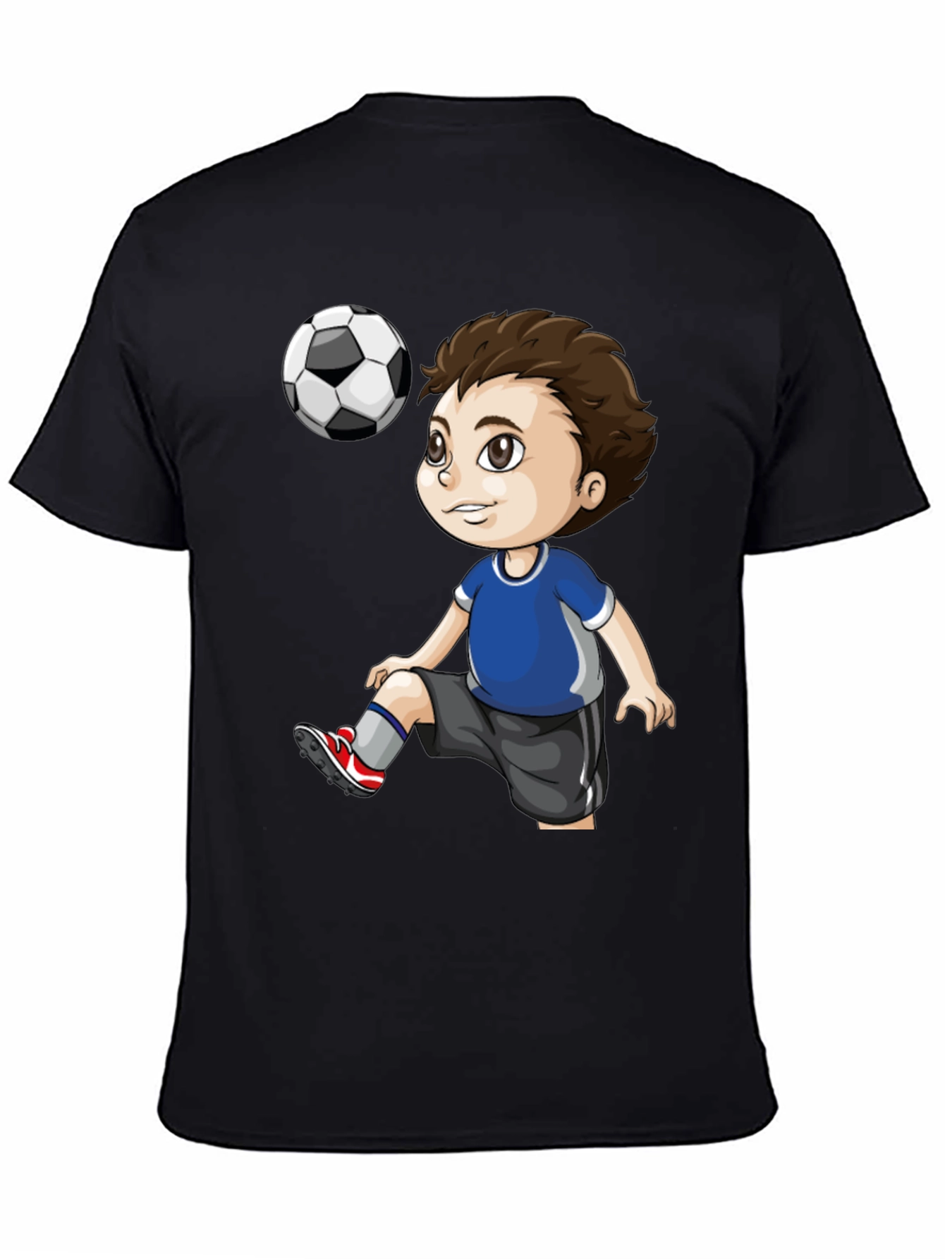 Soccer Kid Graphic T-Shirt - Black Cotton Tee