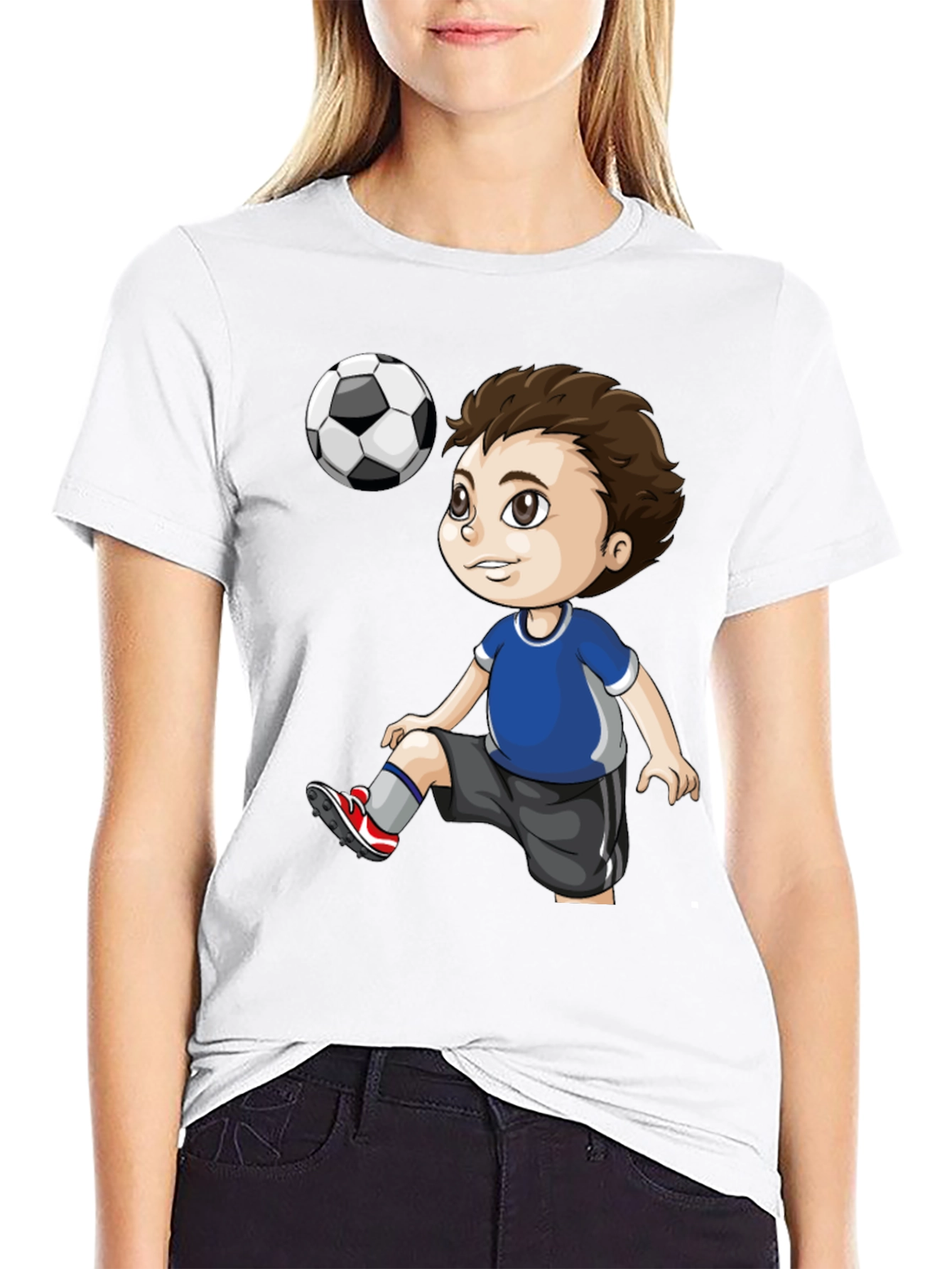 Soccer Kid Graphic T-Shirt - Black Cotton Tee