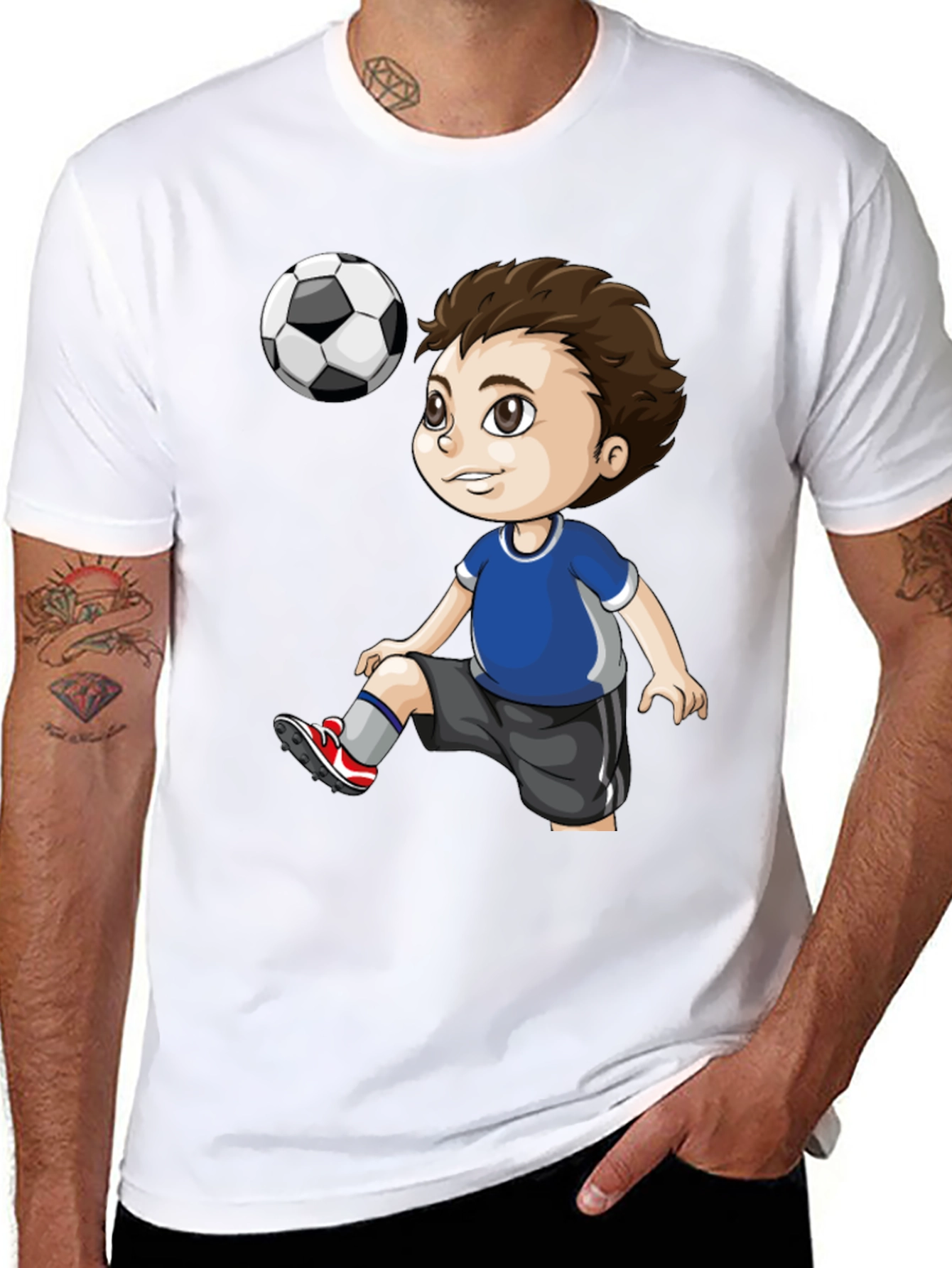 Soccer Kid Graphic T-Shirt - Black Cotton Tee