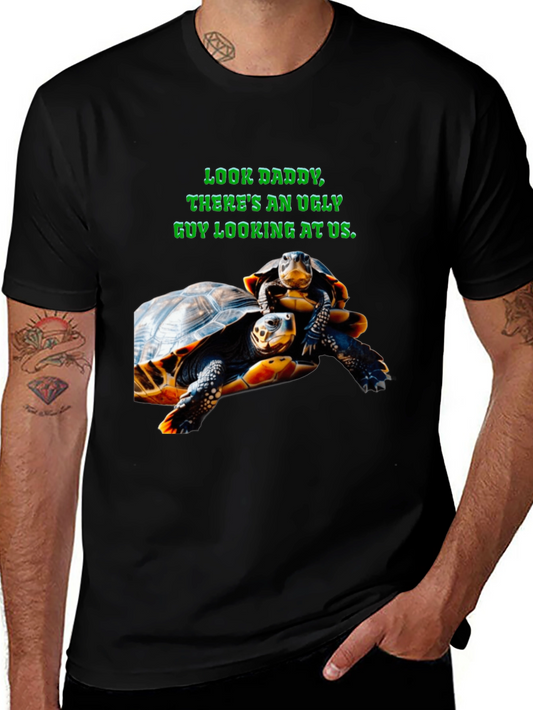 Ugly Guy Turtle Graphic Tee - Black