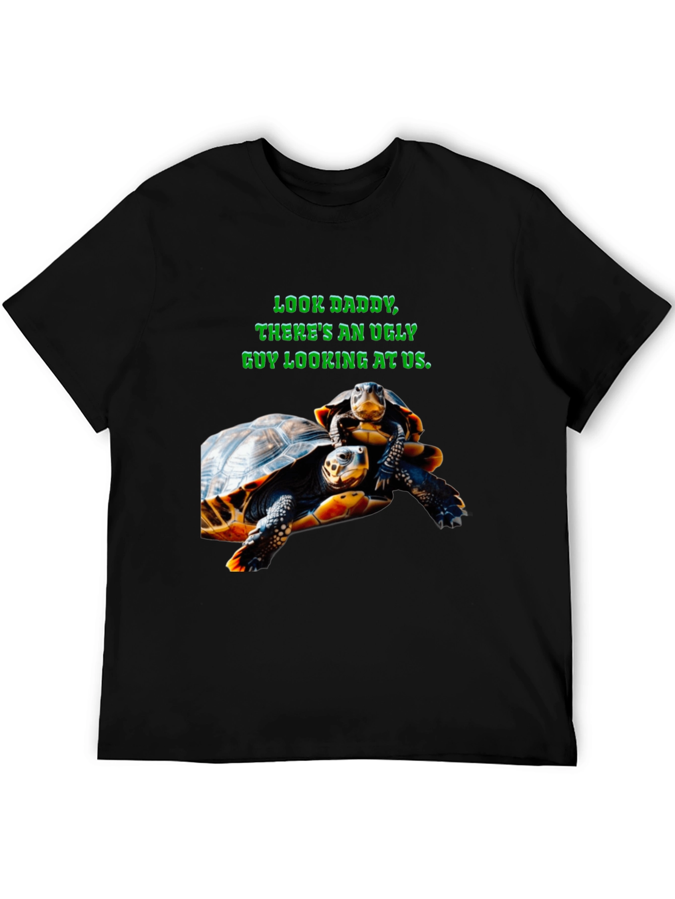 Ugly Guy Turtle Graphic Tee - Black