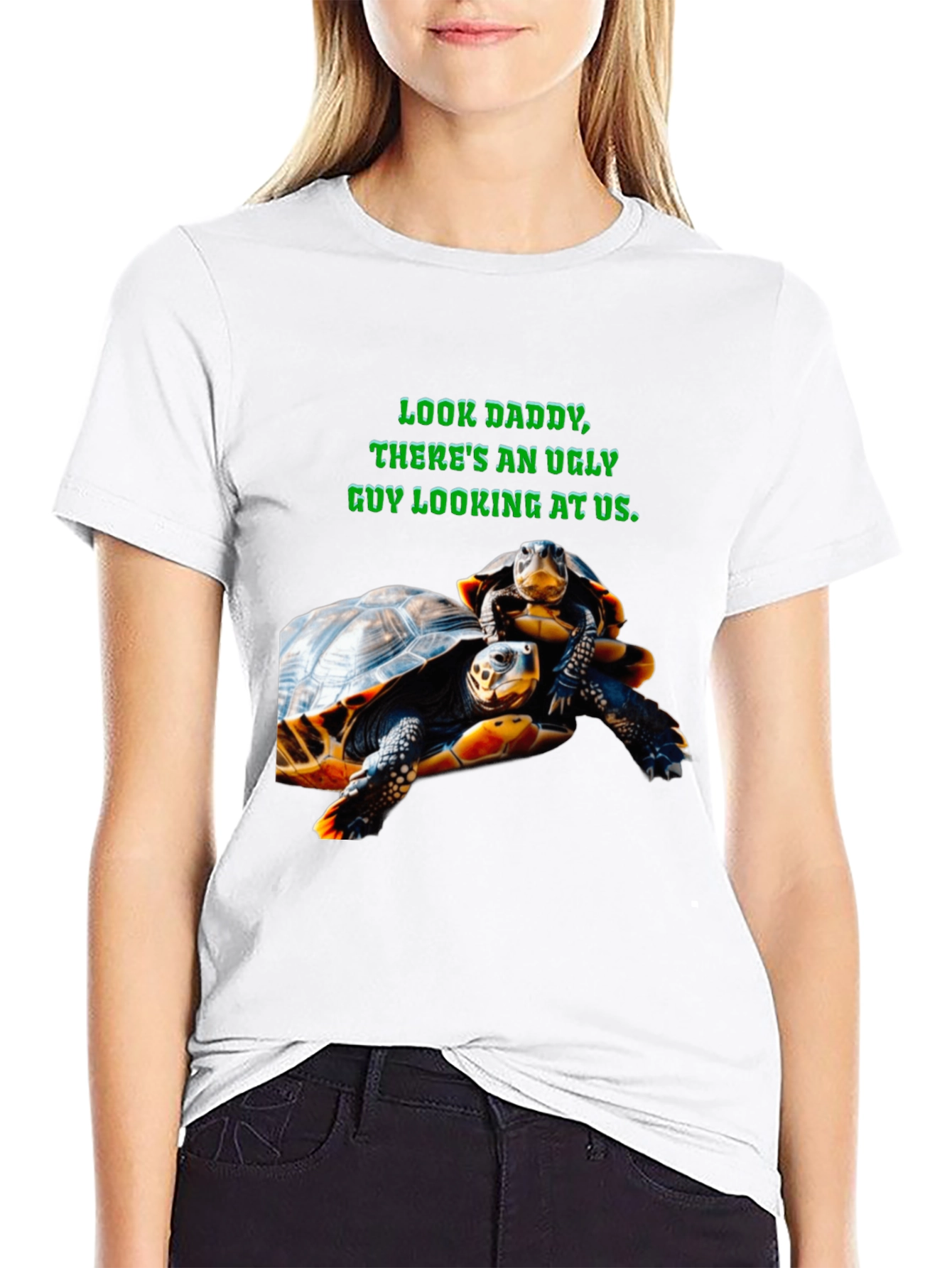Ugly Guy Turtle Graphic Tee - Black
