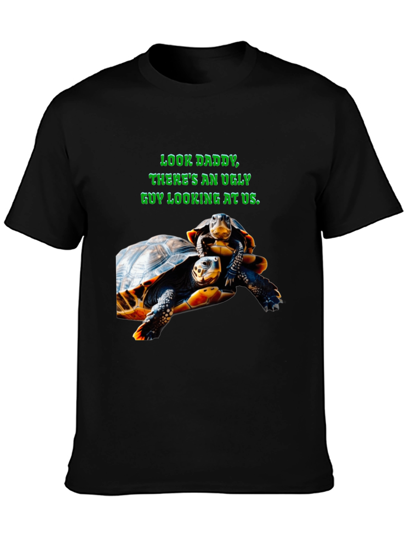 Ugly Guy Turtle Graphic Tee - Black