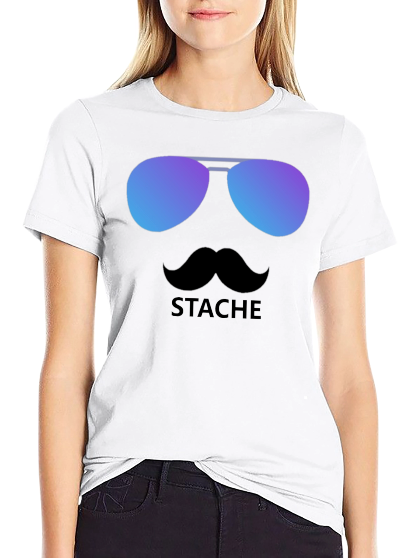 Cool Stache T-Shirt - Sunglasses & Moustache Graphic Tee