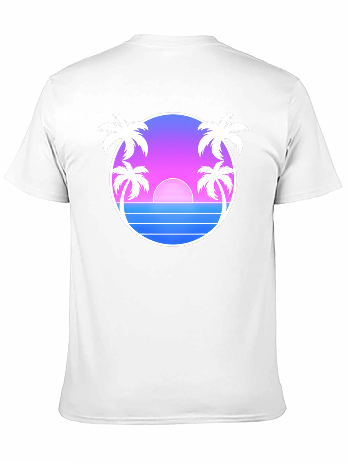 Retro Sunset Palm Tree T-Shirt - Black