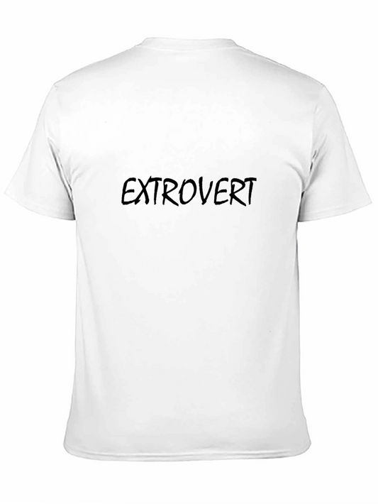 Extrovert Black Graphic Tee - Bold Statement Shirt