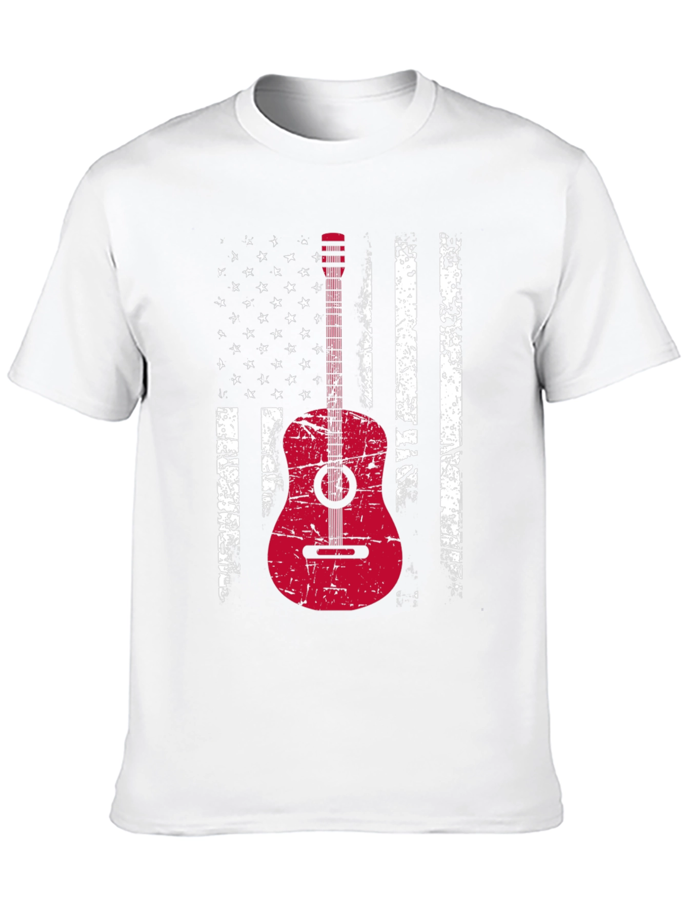 American Flag Guitar T-Shirt - Grunge Style