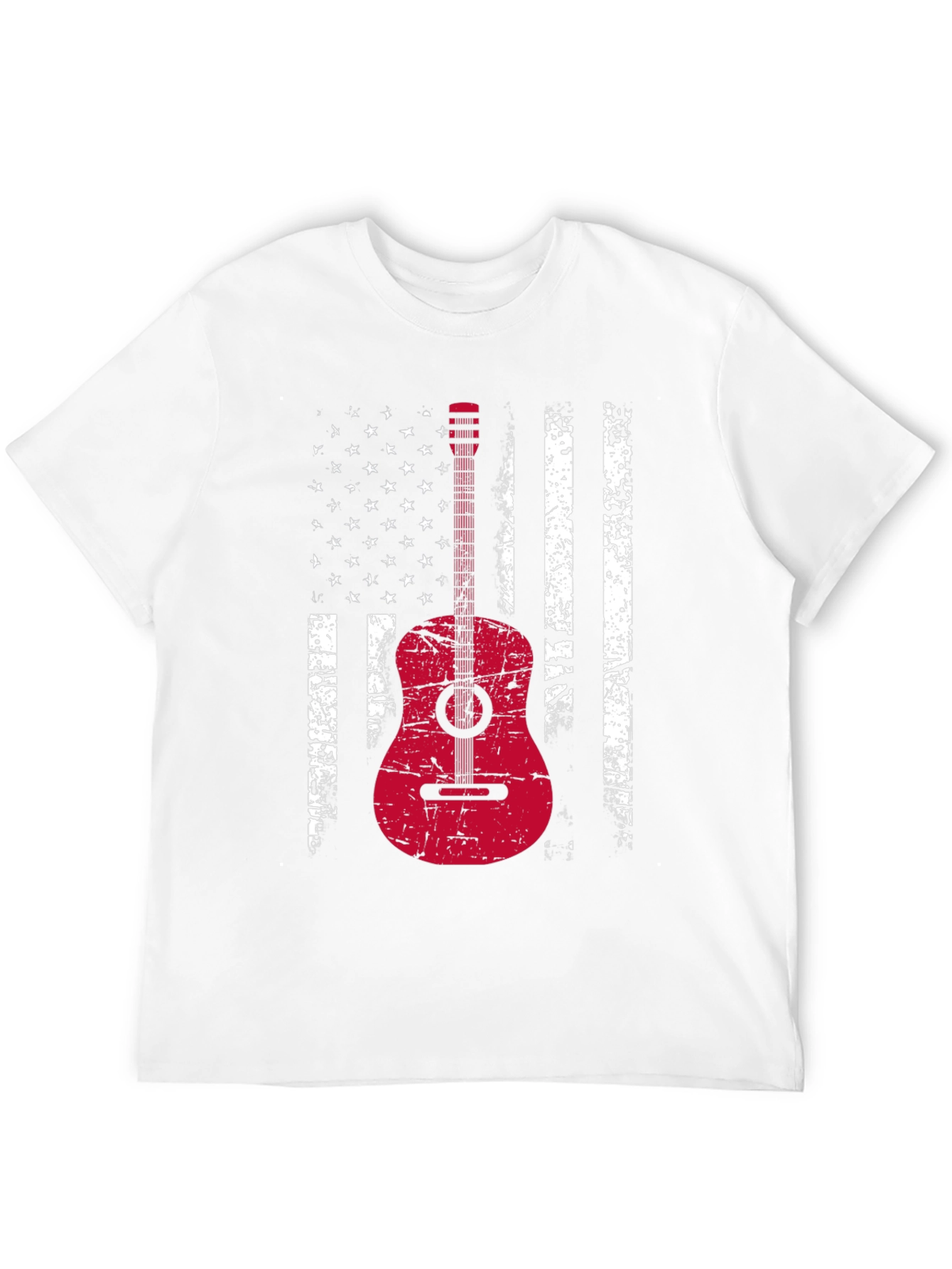 American Flag Guitar T-Shirt - Grunge Style