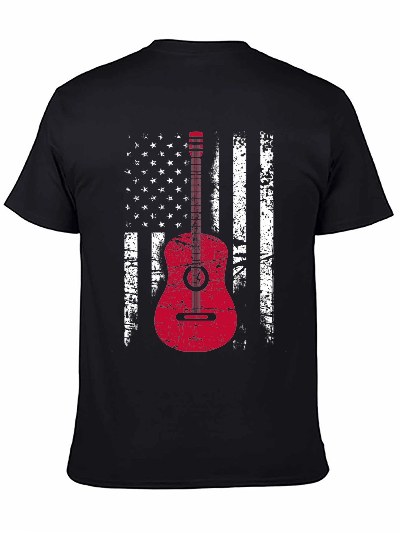 American Flag Guitar T-Shirt - Grunge Style