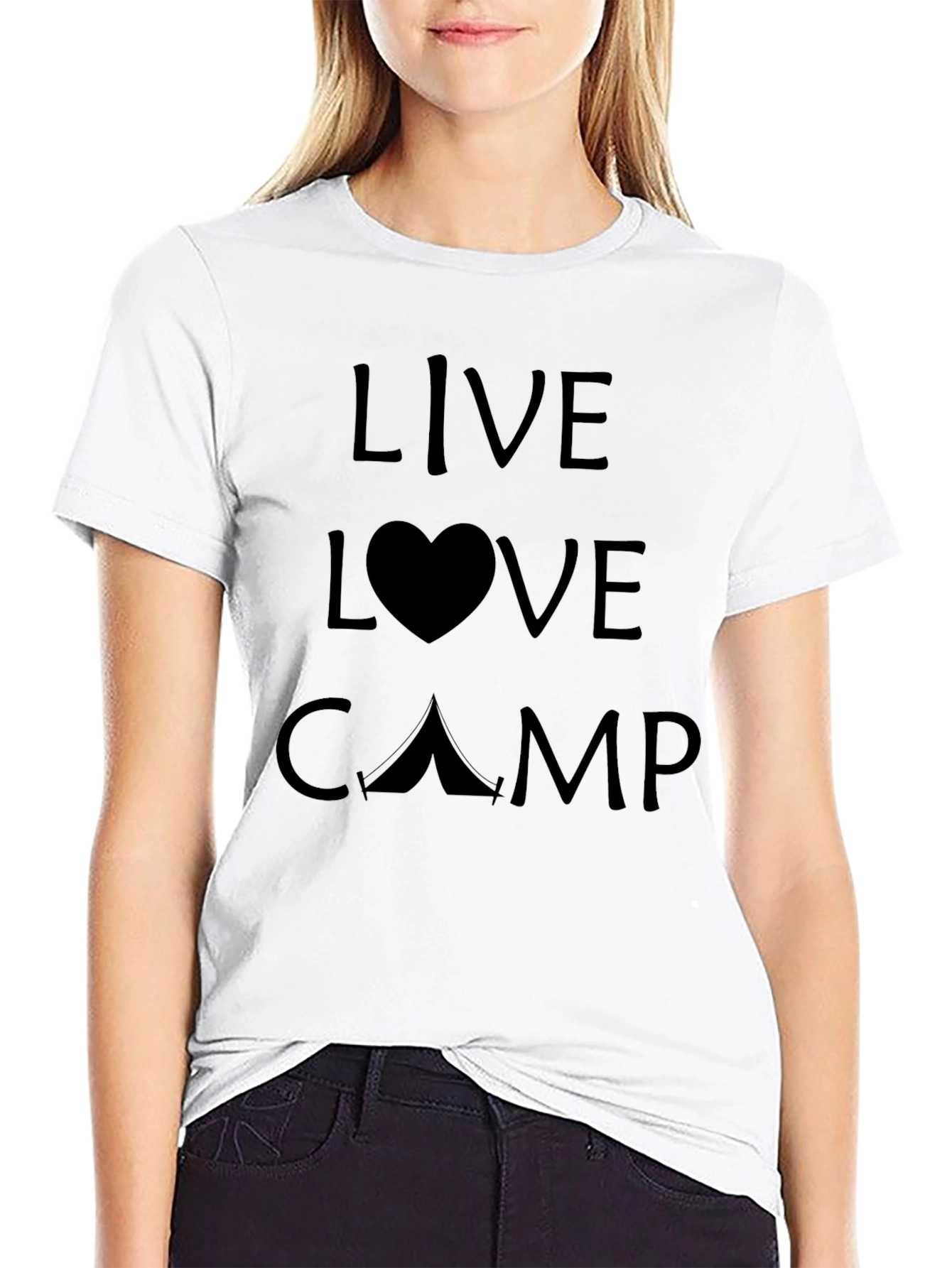 Live Love Camp Graphic T-Shirt - Black