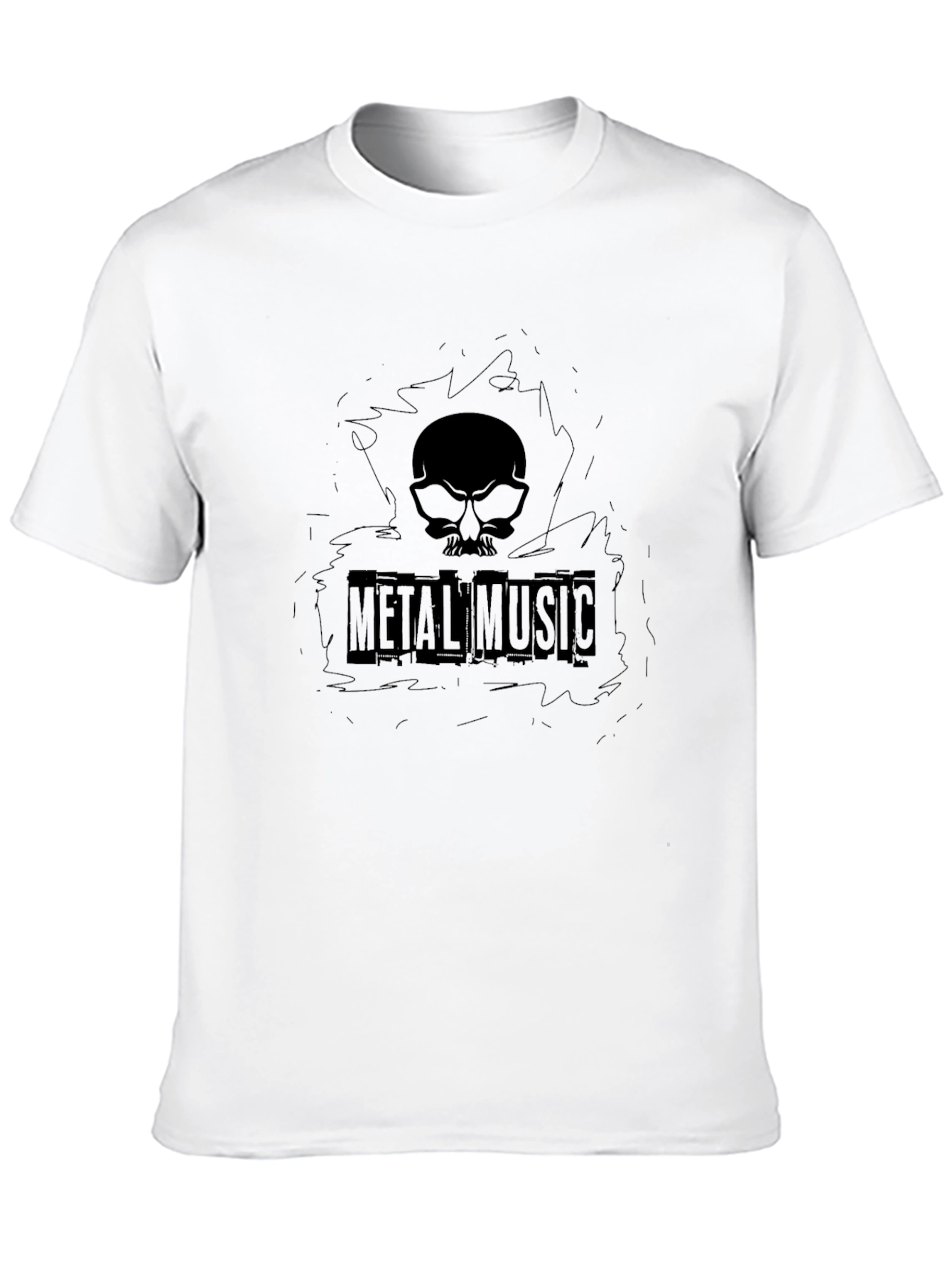 Metal Music Skull Graphic T-Shirt