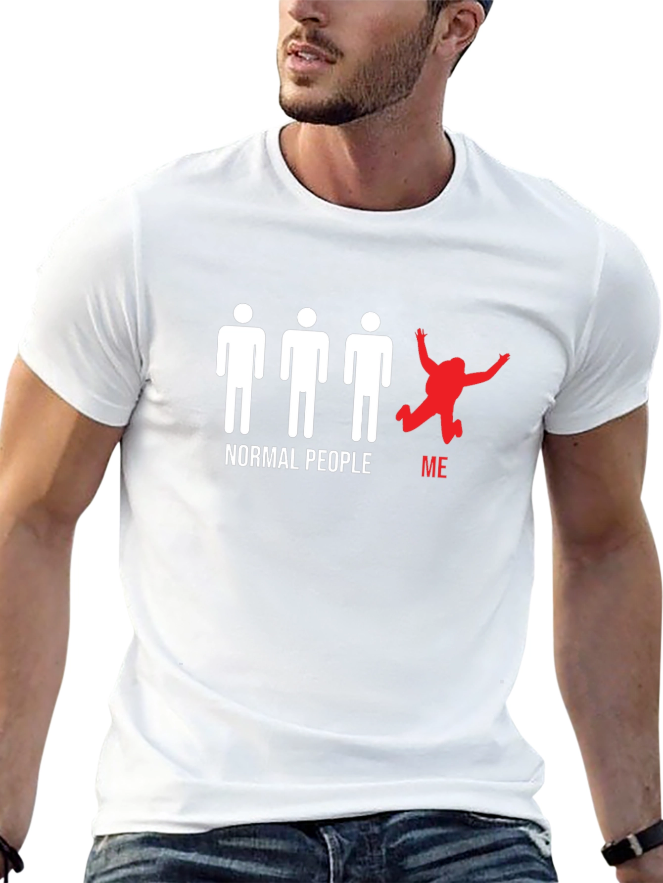 Normal People/Me Graphic Tee - Black Cotton T-Shirt