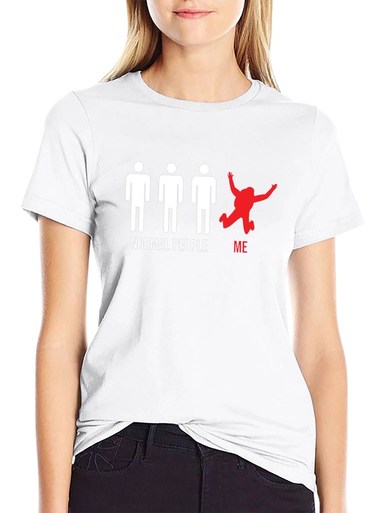 Normal People/Me Graphic Tee - Black Cotton T-Shirt