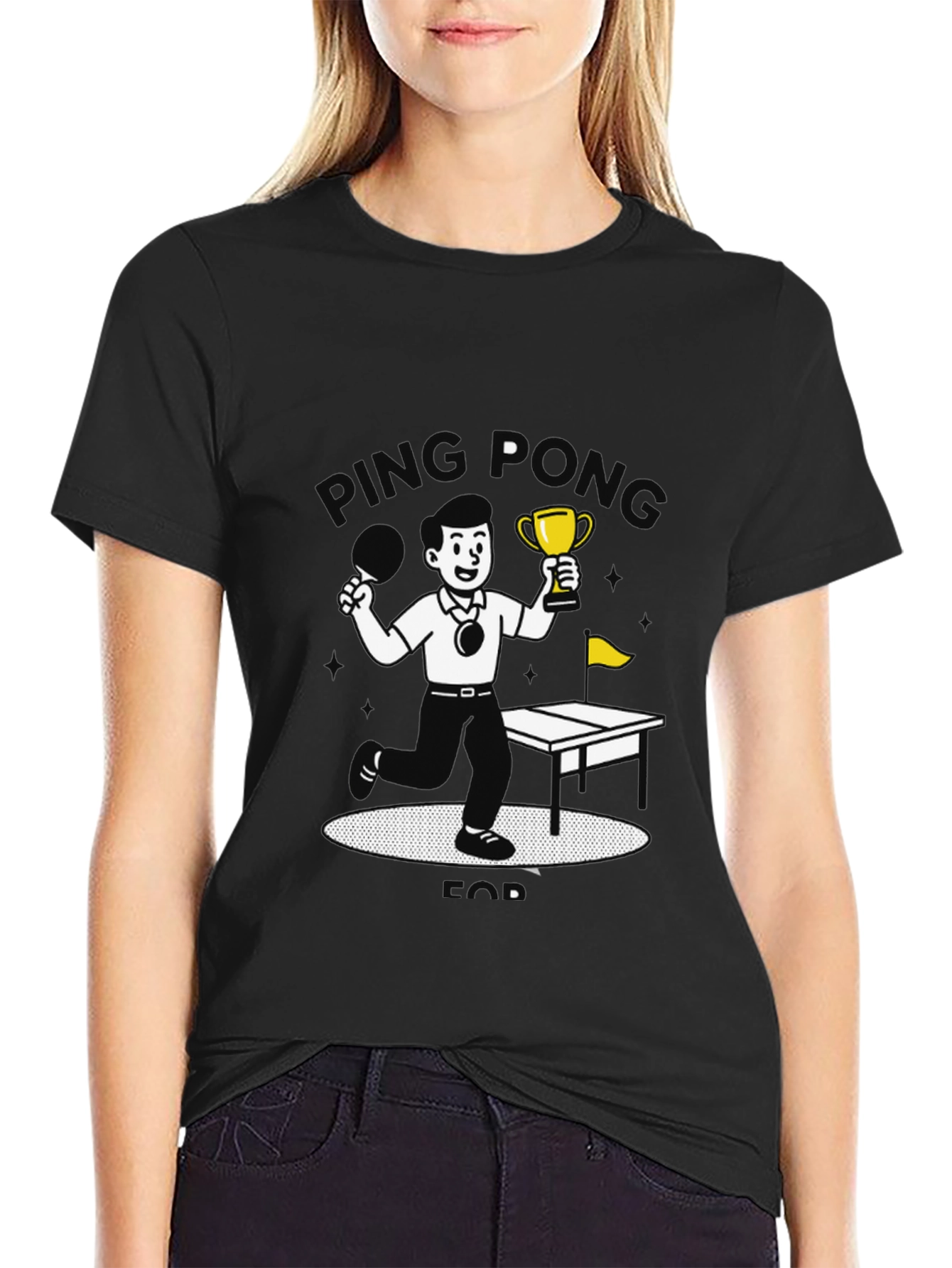 Ping Pong Champ Black Graphic T-Shirt