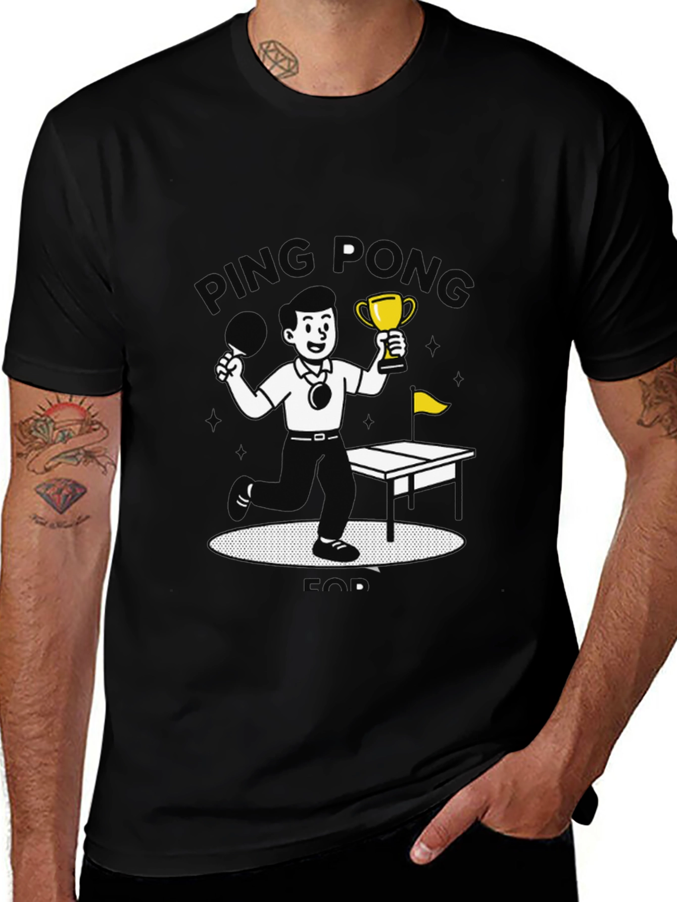 Ping Pong Champ Black Graphic T-Shirt