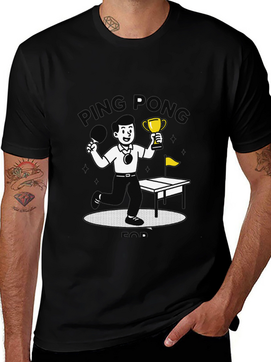 Ping Pong Champ Black Graphic T-Shirt