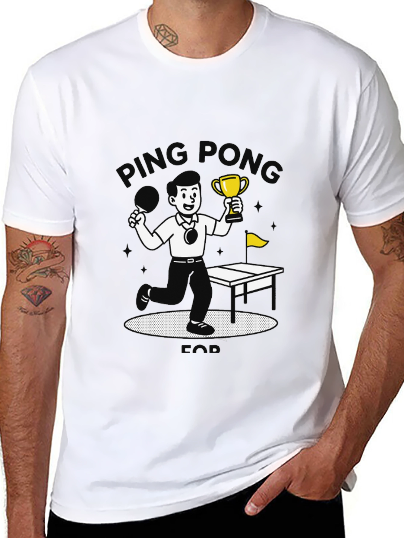 Ping Pong Champ Black Graphic T-Shirt