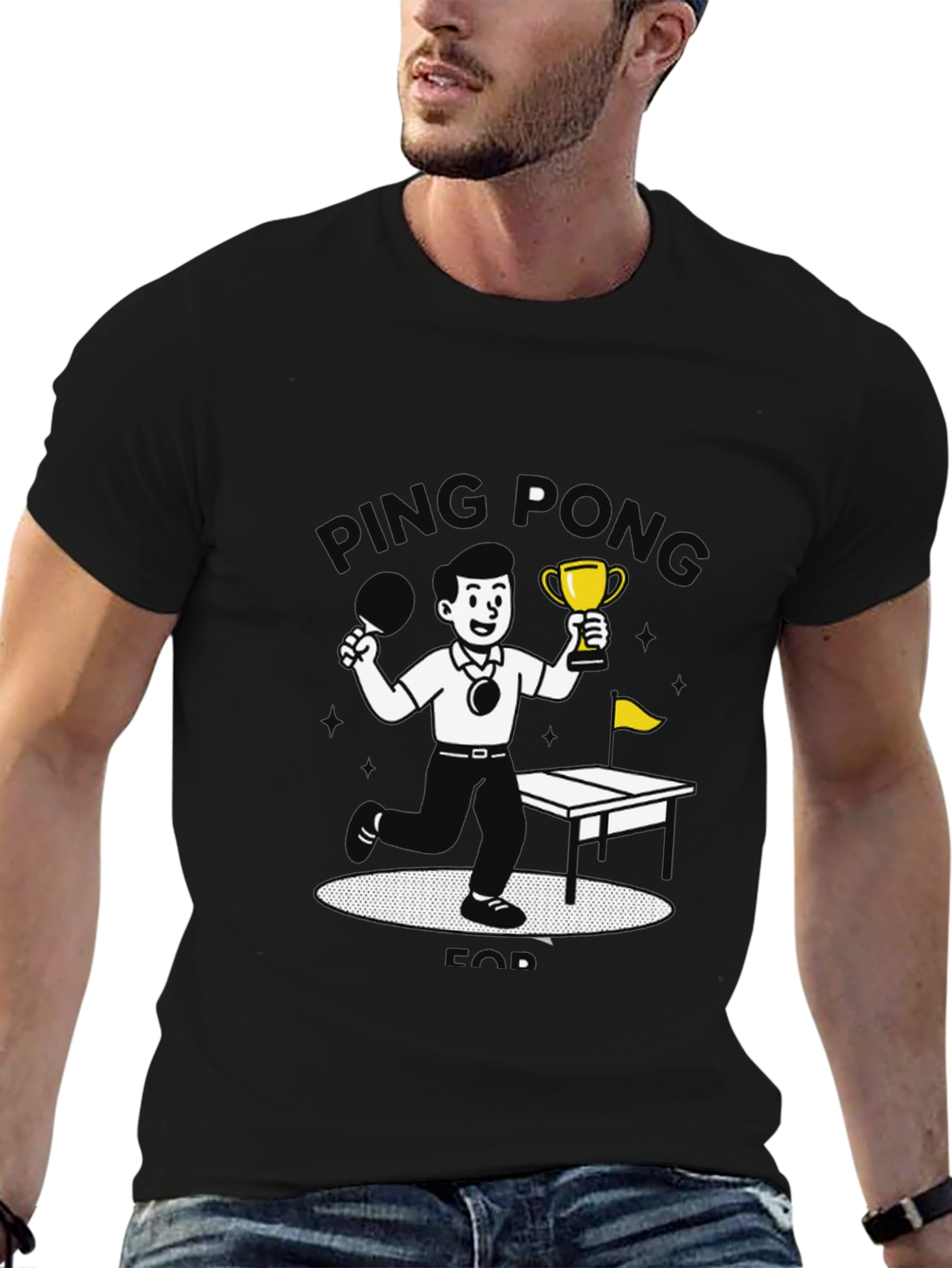 Ping Pong Champ Black Graphic T-Shirt