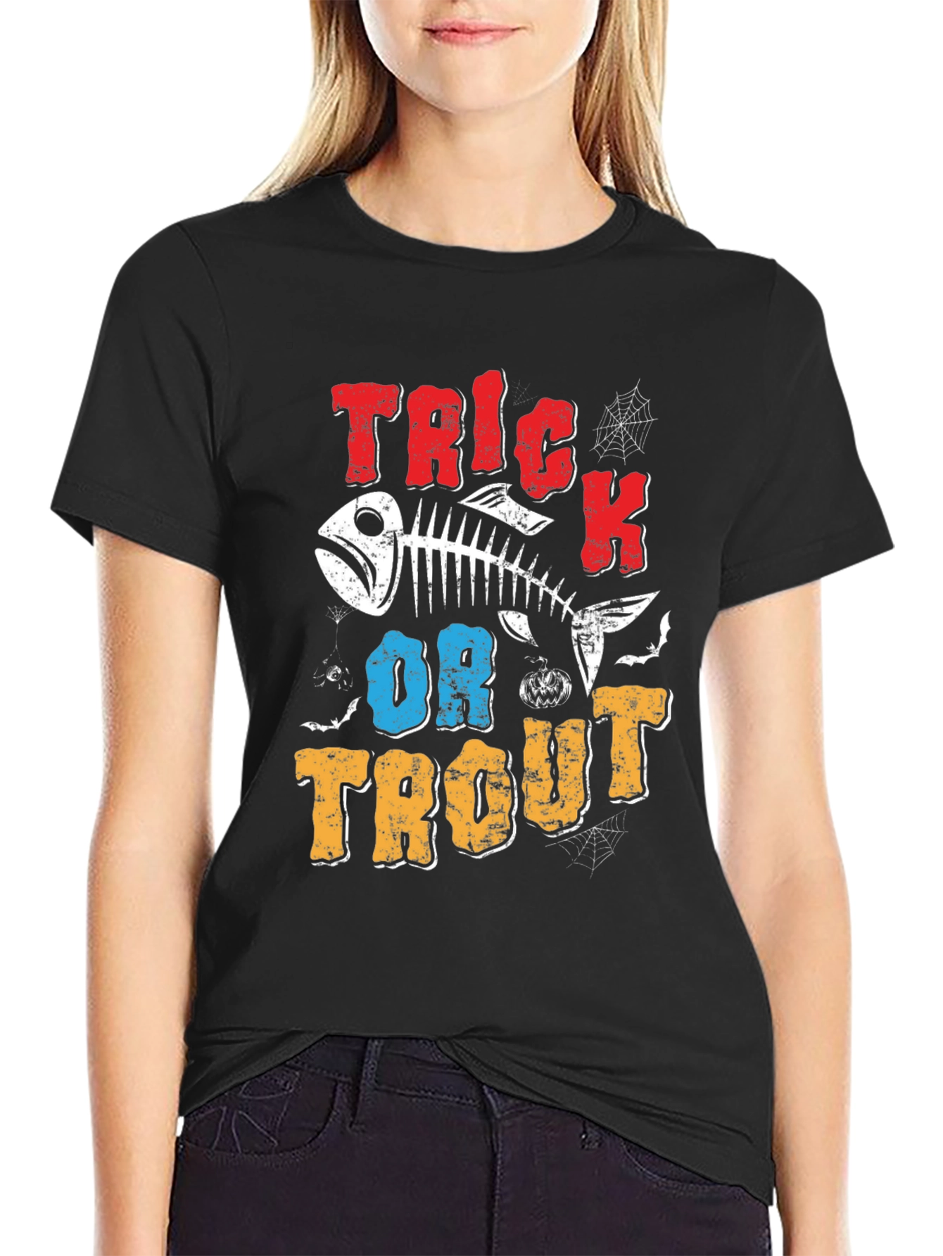Trick or Trout Halloween Fishing T-Shirt