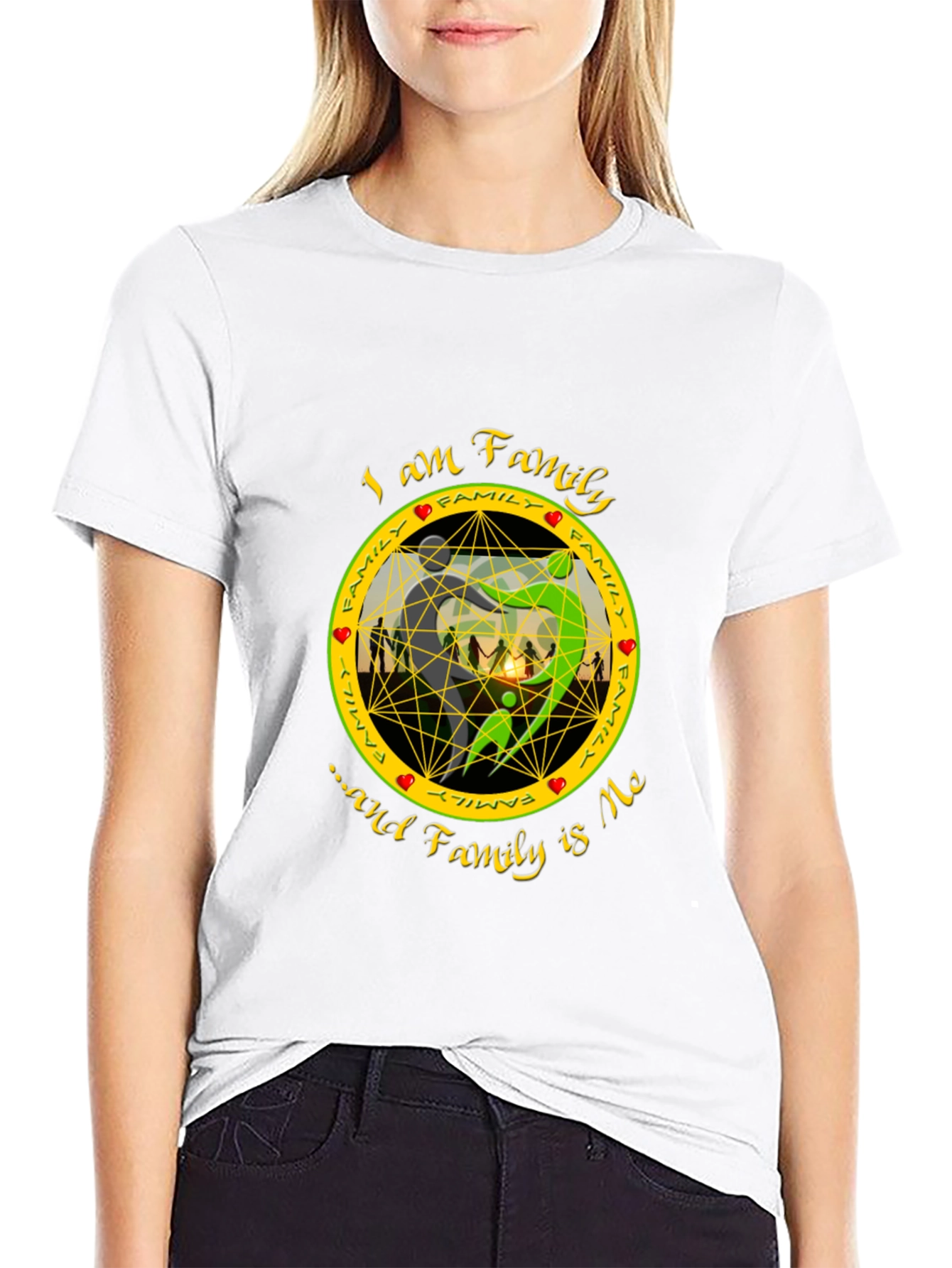 Family Is Me Graphic Print Black T-Shirt