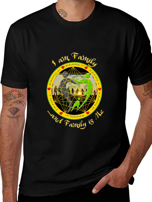 Family Is Me Graphic Print Black T-Shirt