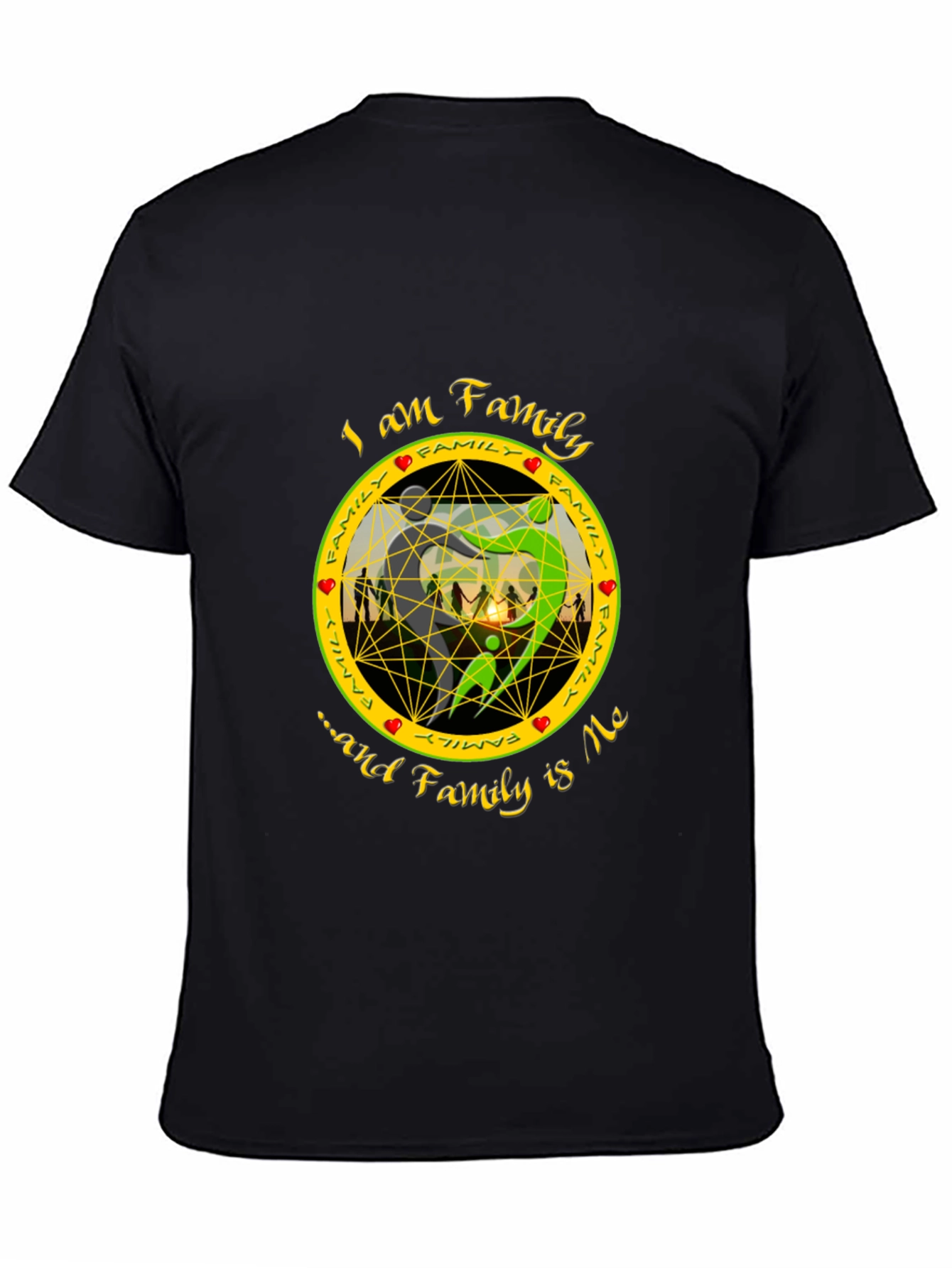 Family Is Me Graphic Print Black T-Shirt