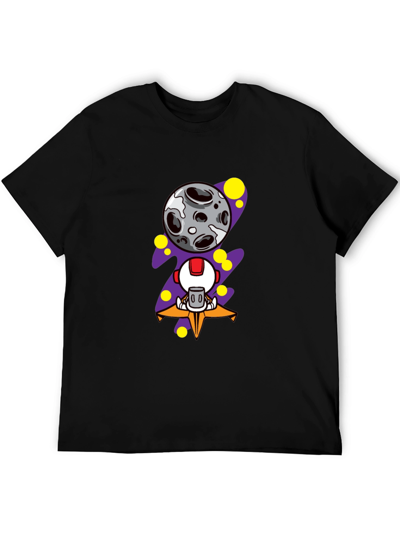 Astronaut Moon Graphic Tee - Black