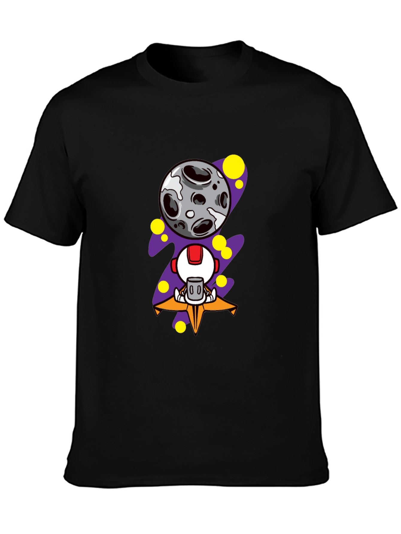 Astronaut Moon Graphic Tee - Black