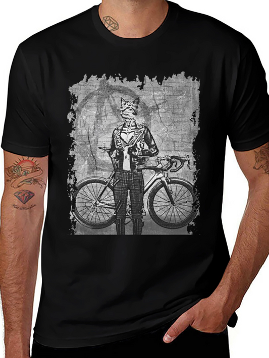 Biker Cat T-Shirt - Unique Graphic Tee