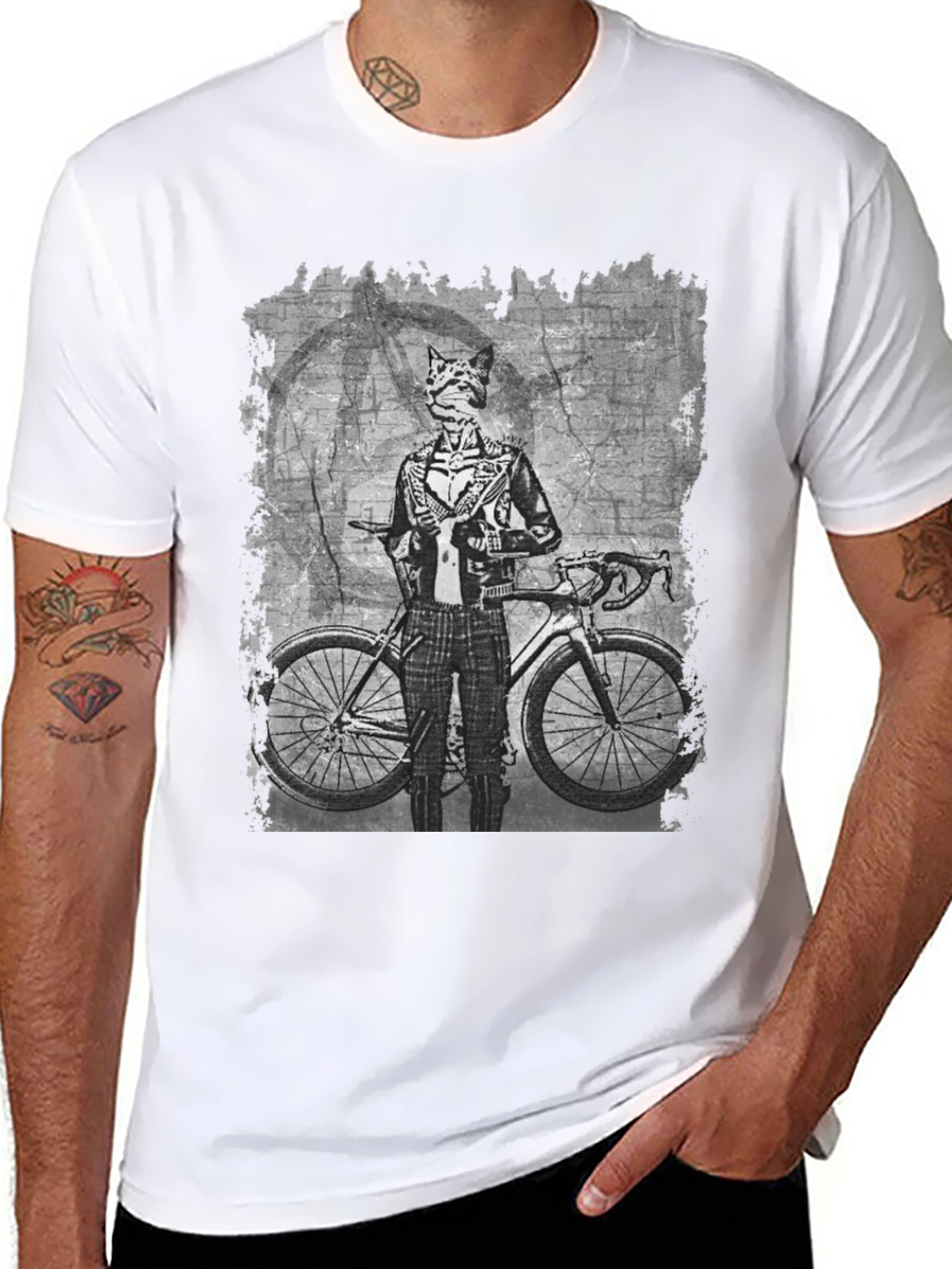 Biker Cat T-Shirt - Unique Graphic Tee