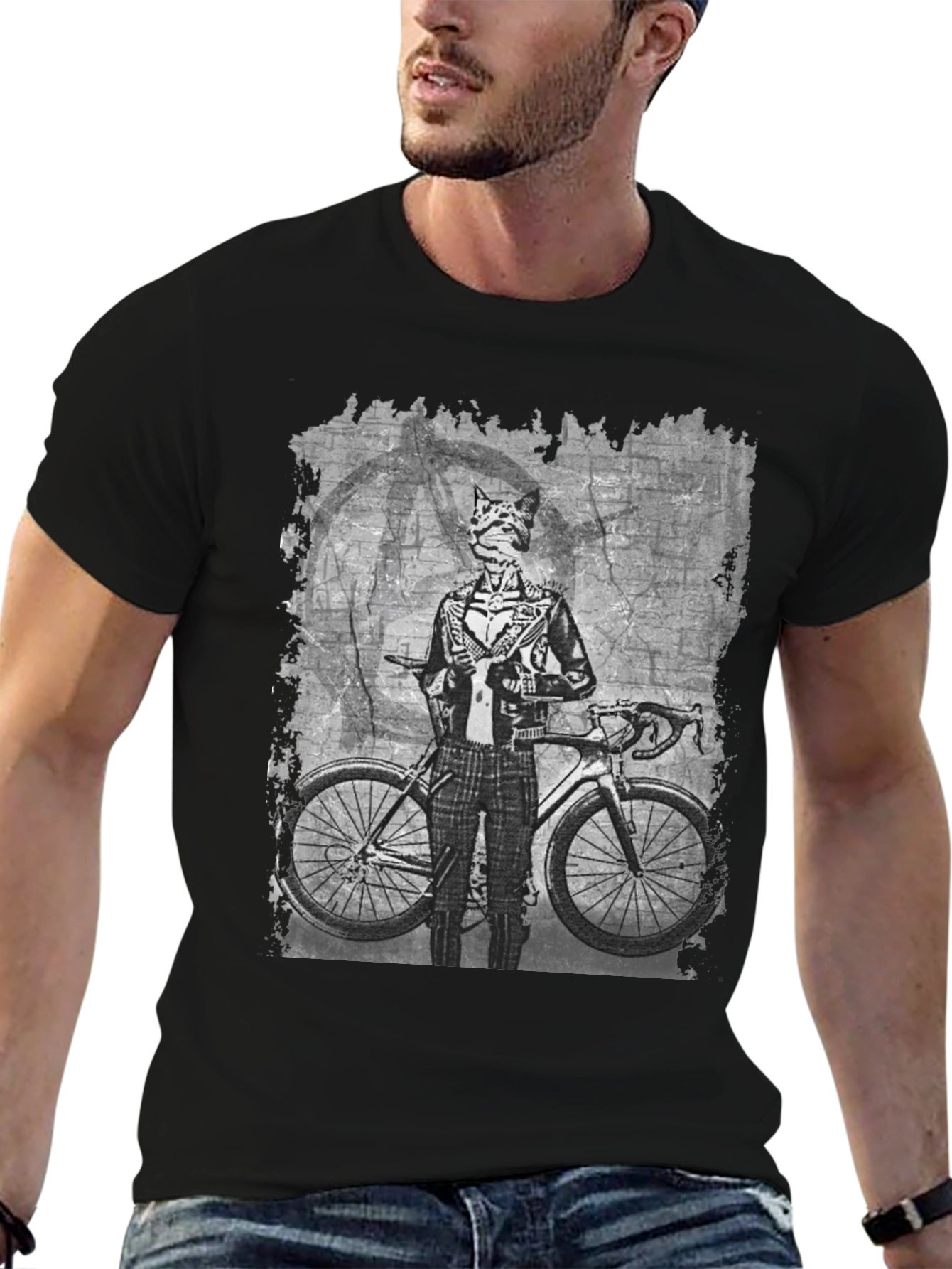 Biker Cat T-Shirt - Unique Graphic Tee