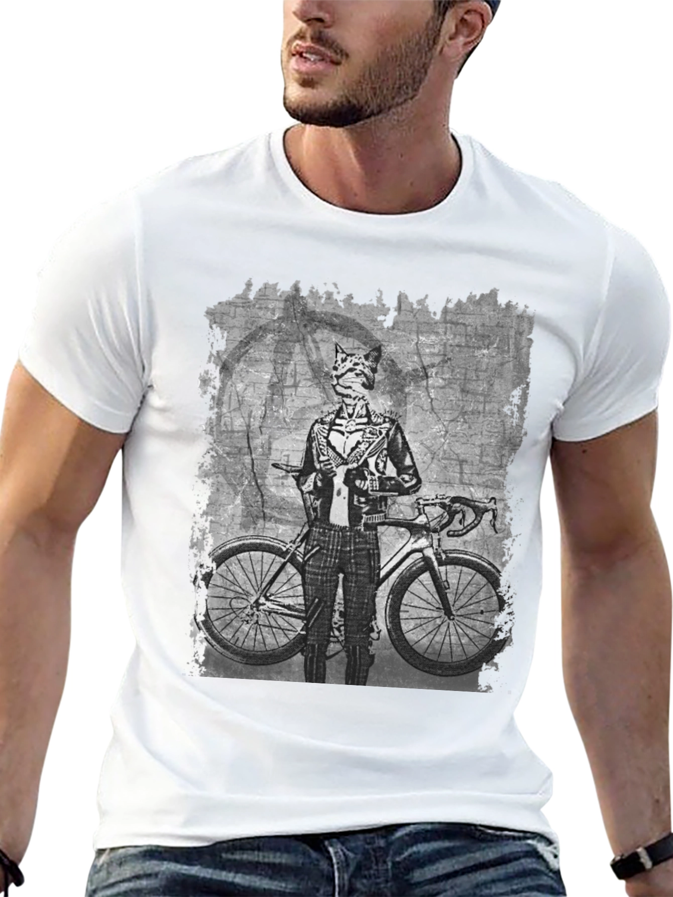 Biker Cat T-Shirt - Unique Graphic Tee
