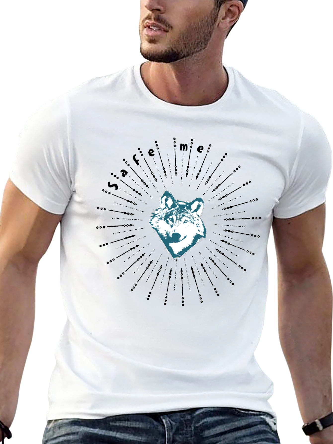 Wolf Save Me Graphic Tee - Mens Black T-Shirt