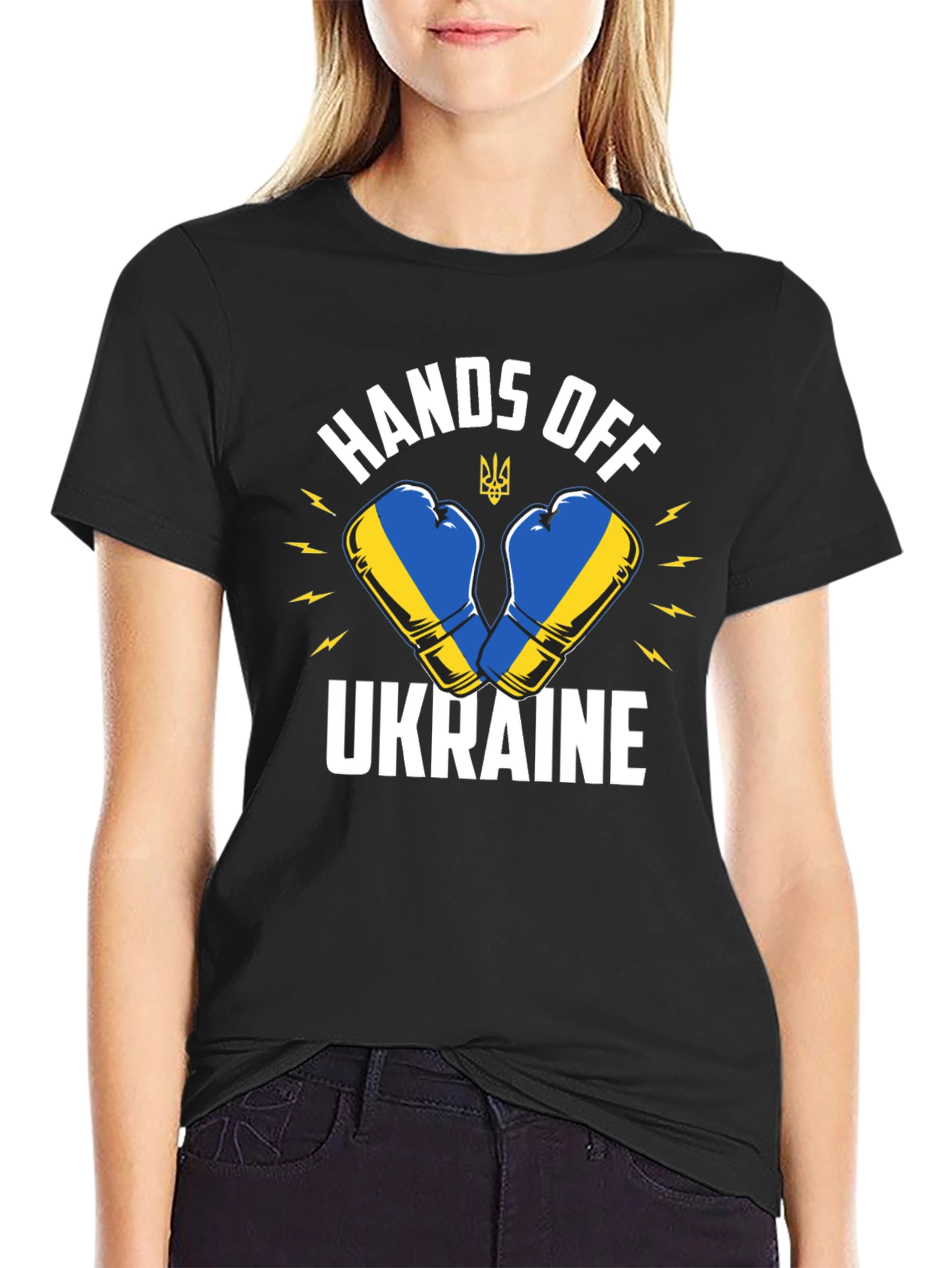 Hands Off Ukraine Boxing Glove T-Shirt
