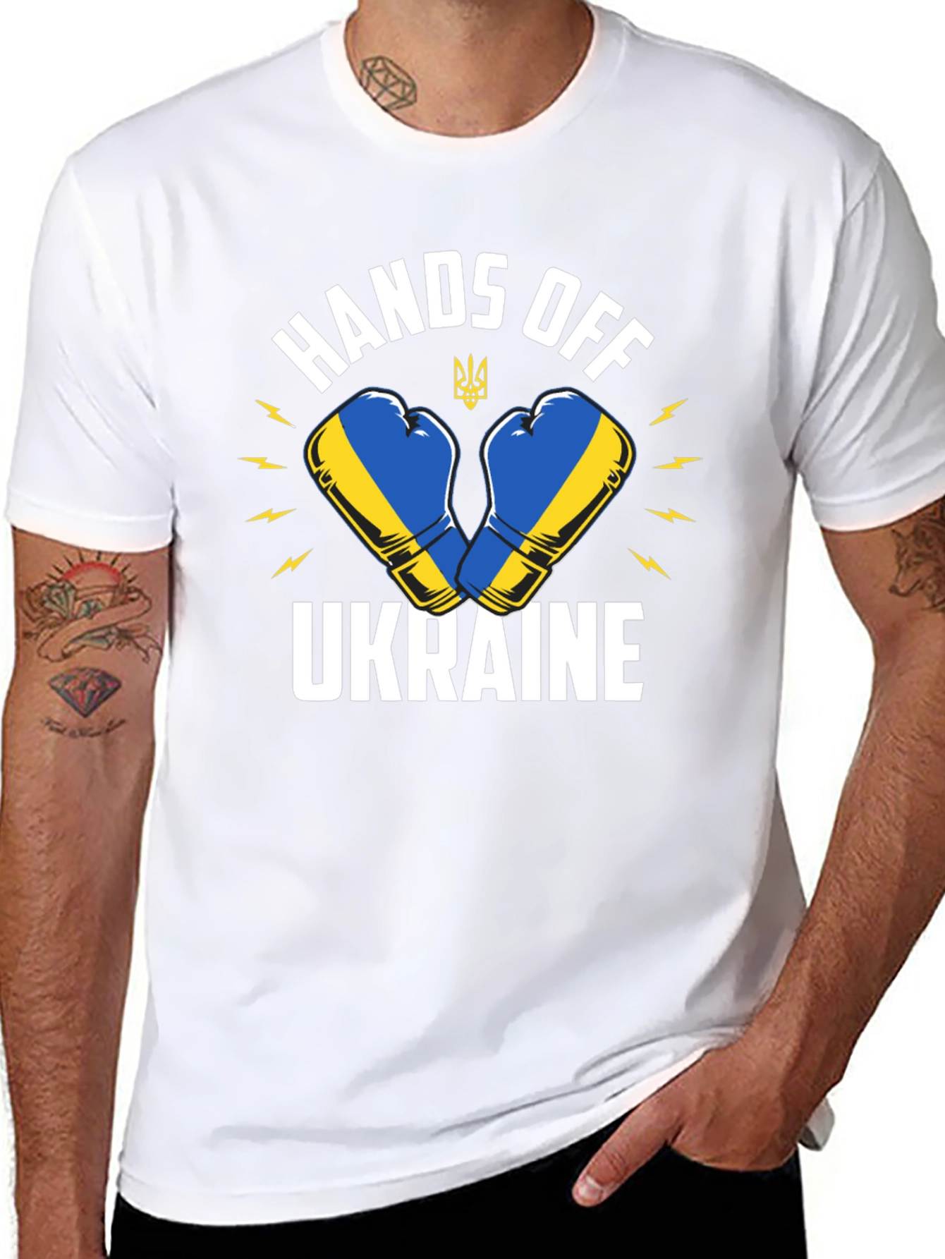 Hands Off Ukraine Boxing Glove T-Shirt