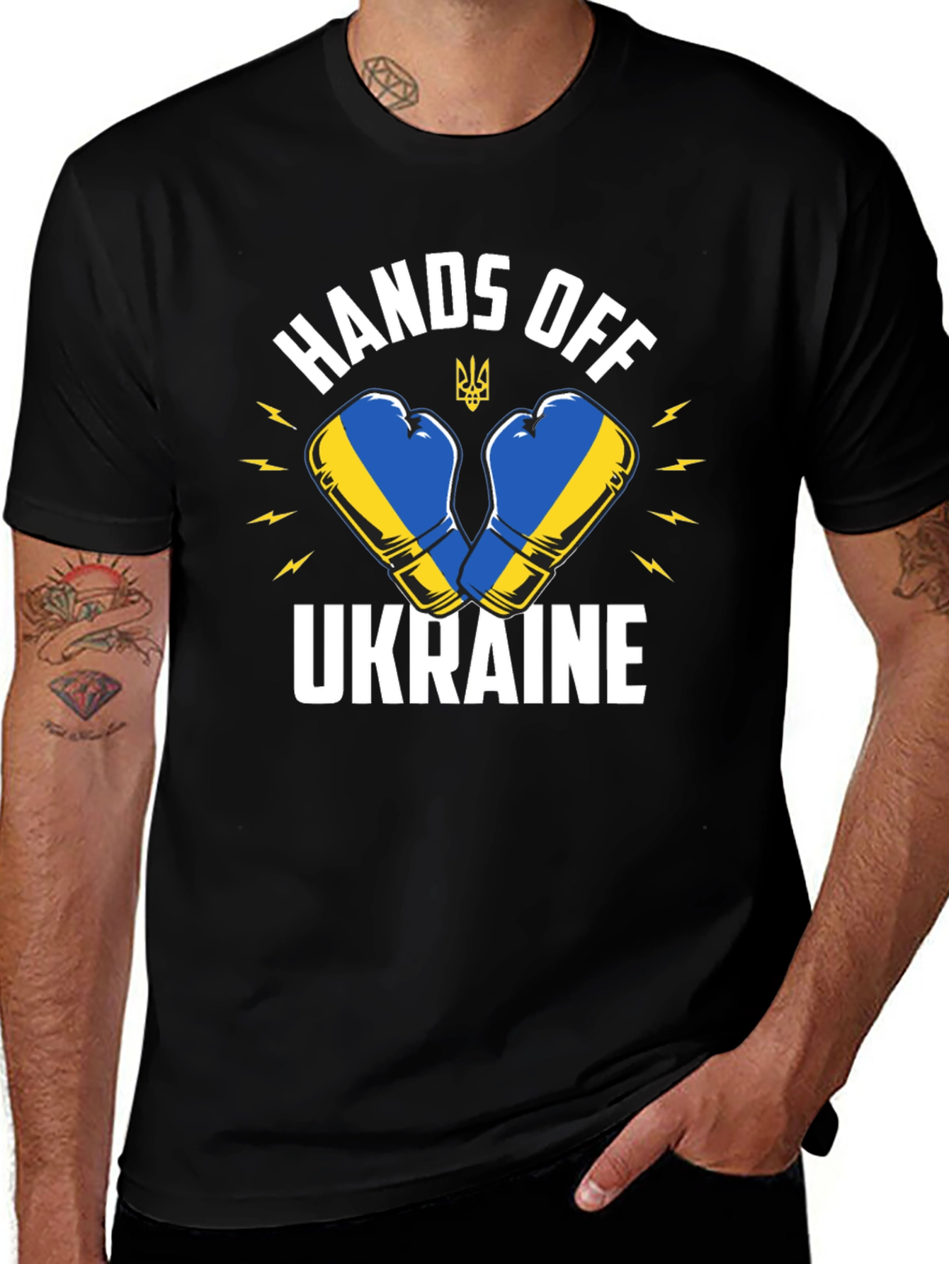 Hands Off Ukraine Boxing Glove T-Shirt