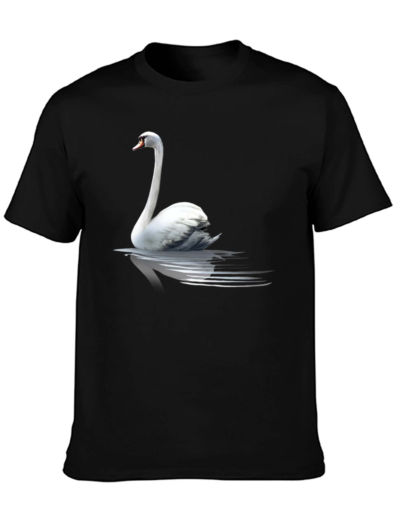 Swan Graphic Print Black T-Shirt