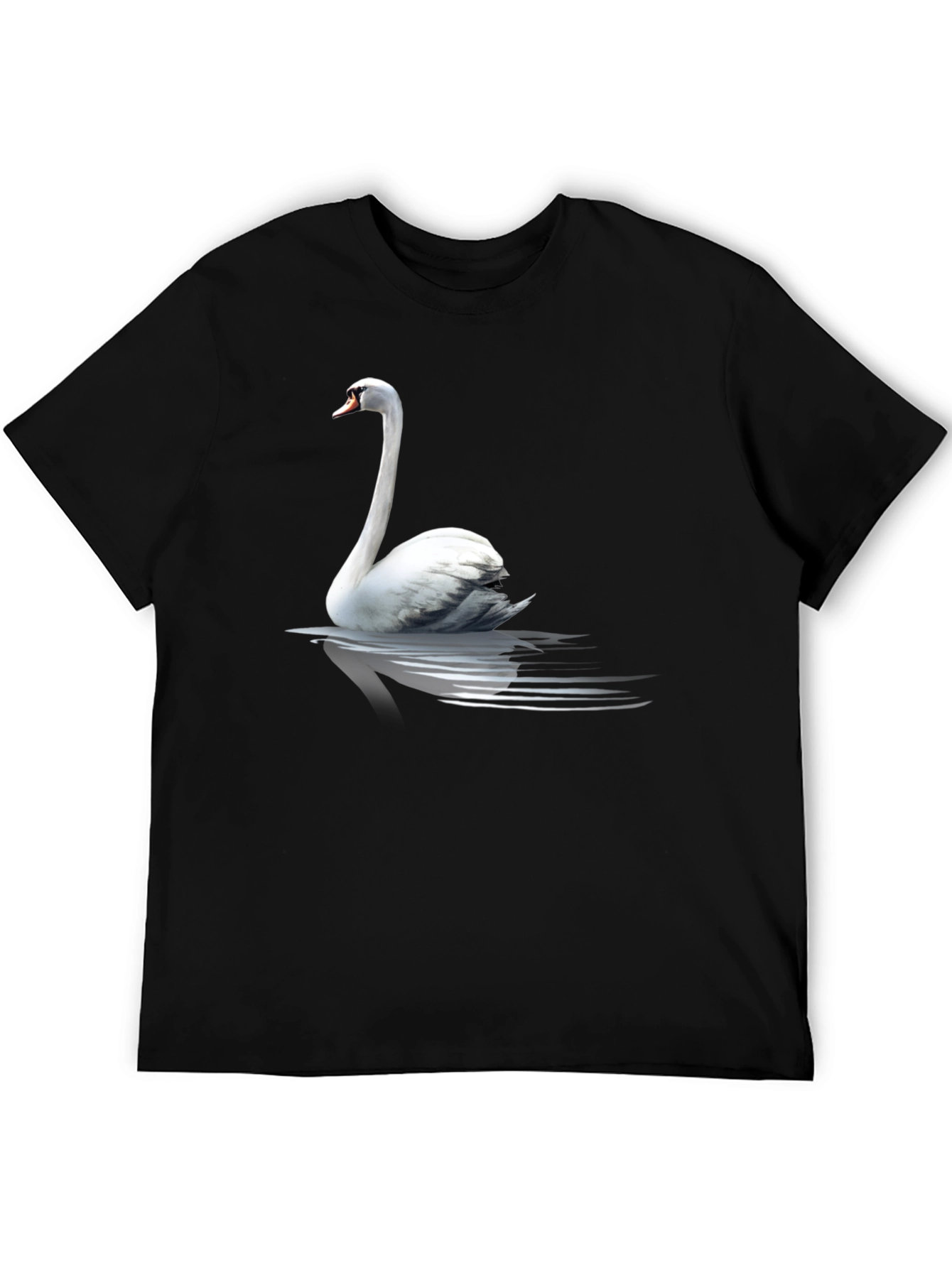 Swan Graphic Print Black T-Shirt